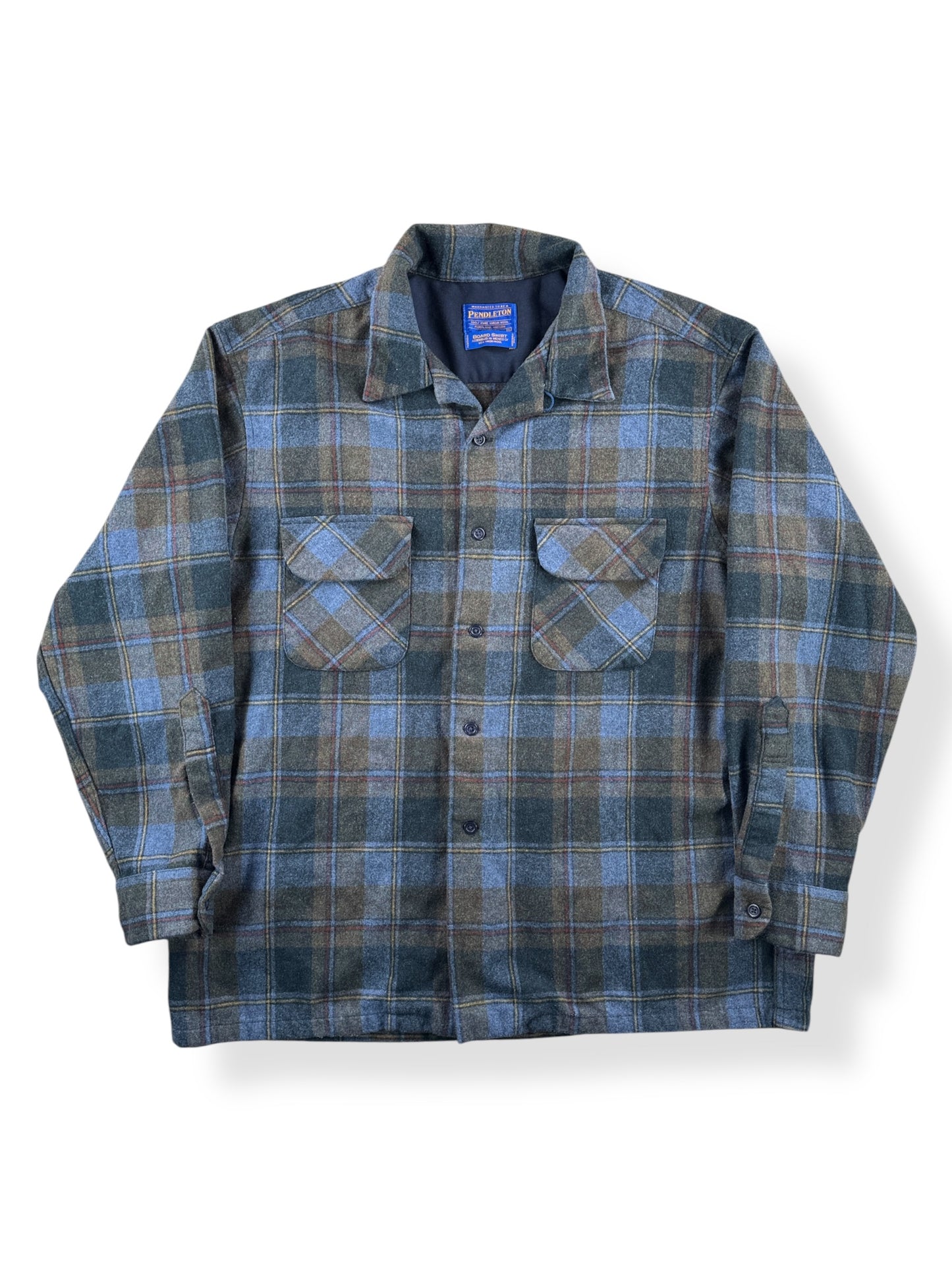 Pendleton Blue & Green Made In Mexico Board Shirt SZ XL