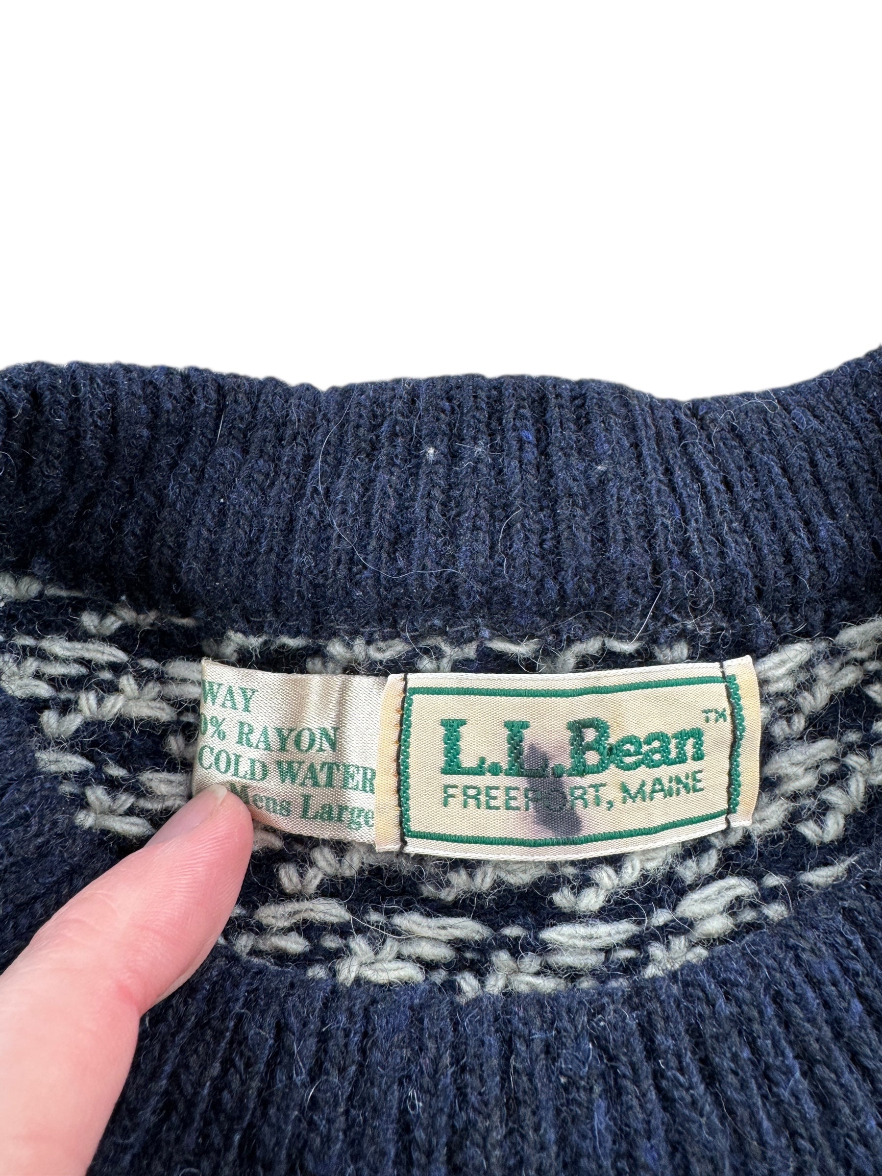 Vintage L.L. Bean Norwegian Birdseye Sweater SZ L – The Barn Owl