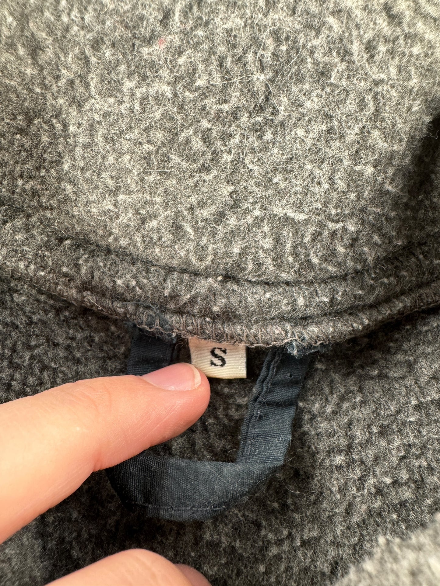 Size on Vintage Grey Patagonia Quarter Zip Jacket SZ S