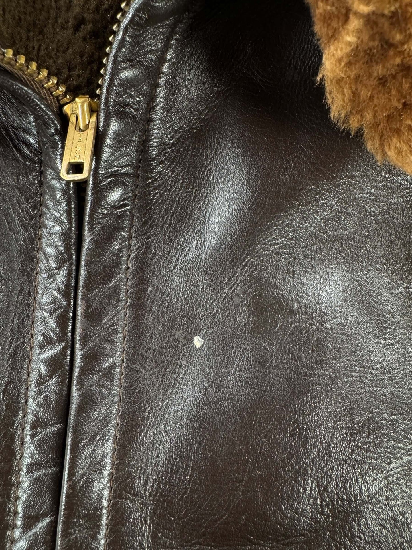 Stain on Vintage Sportswear G-1 Style Leather Jacket SZ L