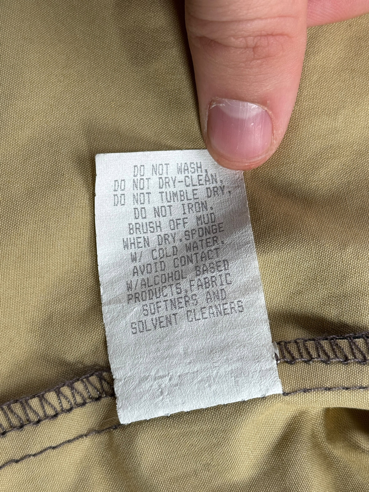 Inner tag on Filson Short Lined Cruiser SZ L