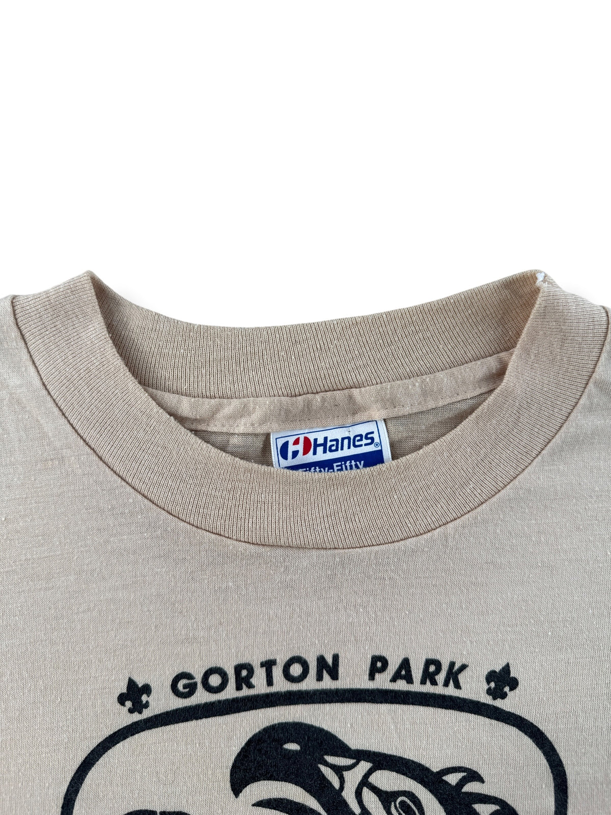 Collar on Vintage Gorton Park Staff Tee SZ L (Fits M)