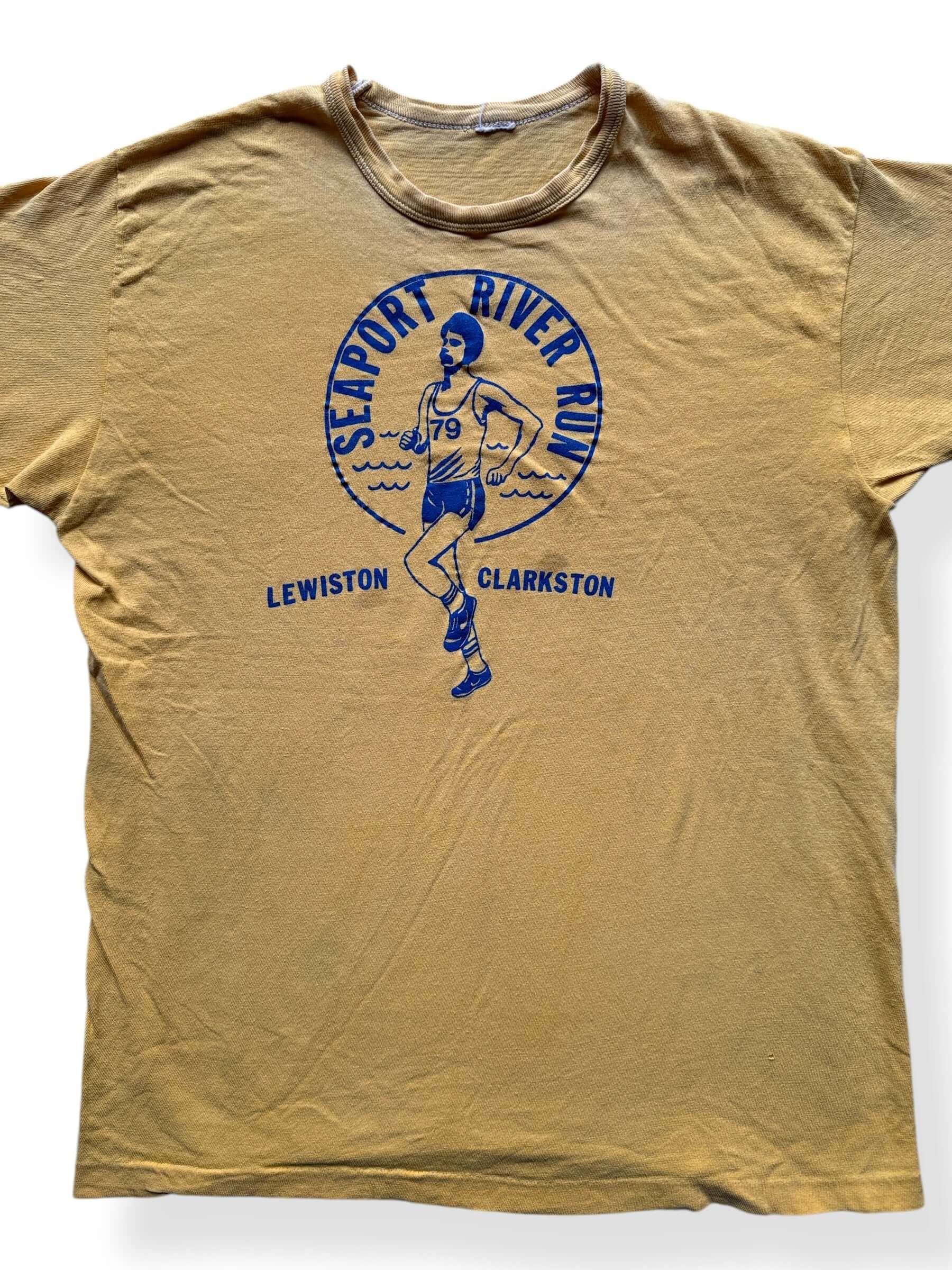 Front Close Up of Vintage 1979 Seaport River Run Tee SZ M