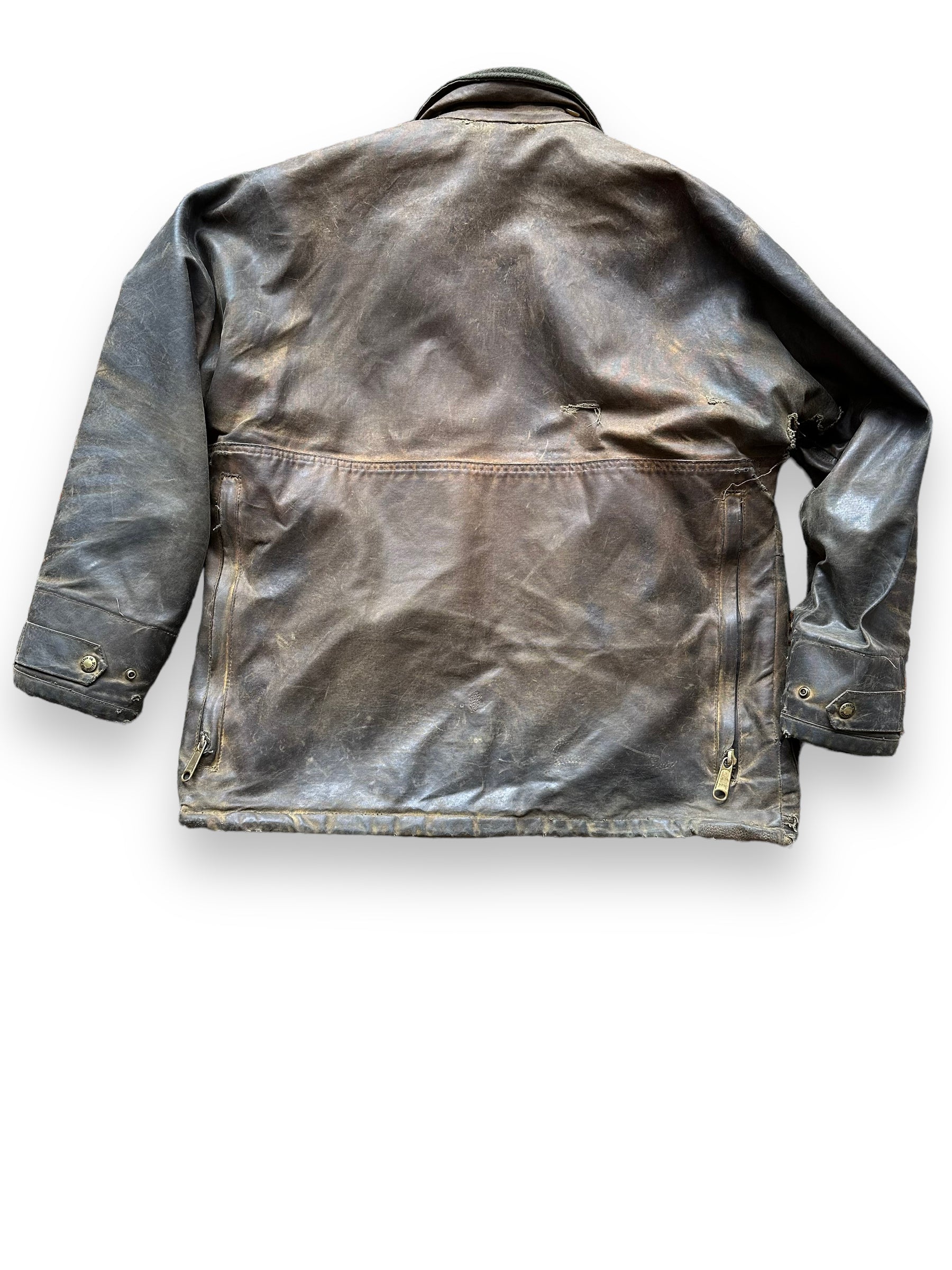 Rear View of Filson Nasty Boy Tin Cloth Field Jacket SZ 42 |  Filson Tin Cloth Jacket | Vintage Workwear Seattle