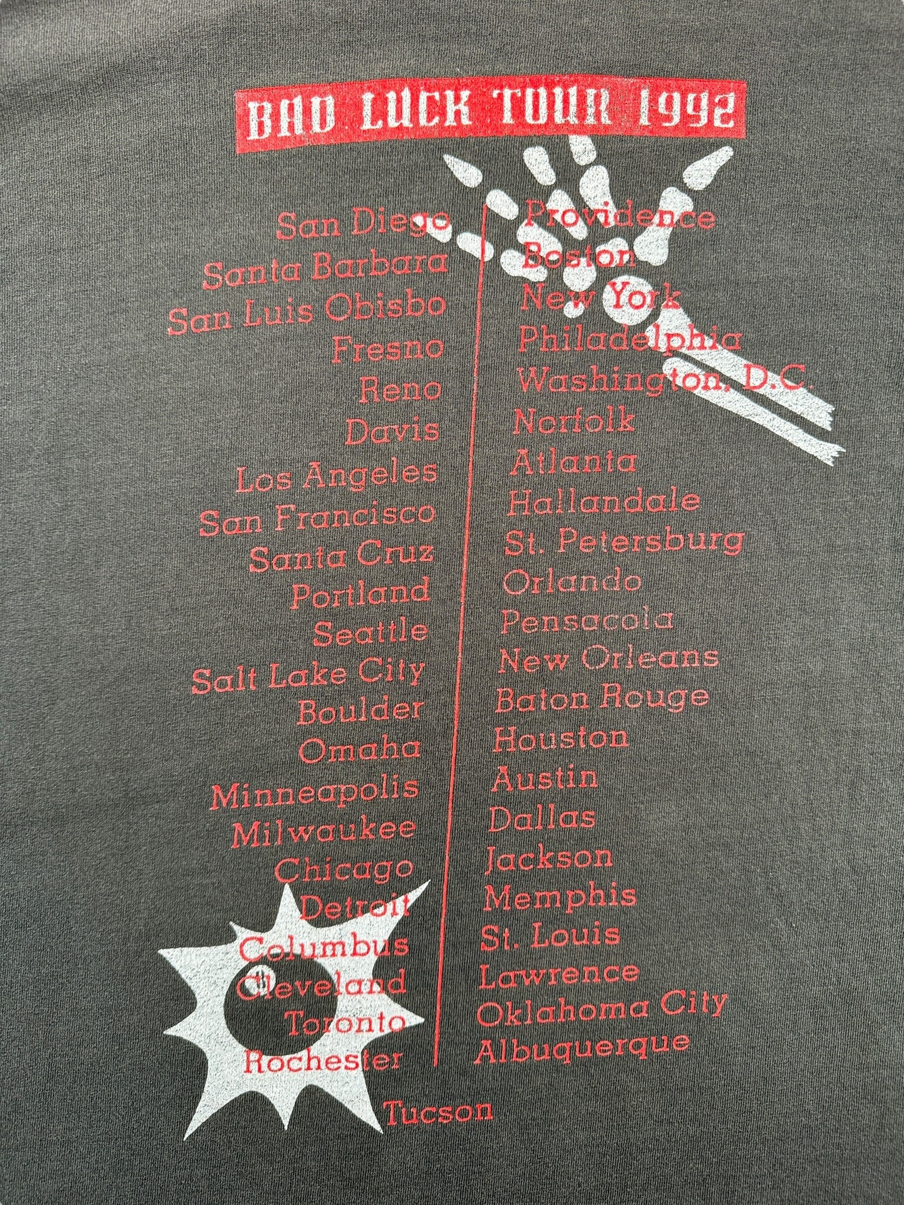 Back Graphic of Vintage Daniel Ash Here She Comes Brockum Tour Tee SZ XL
