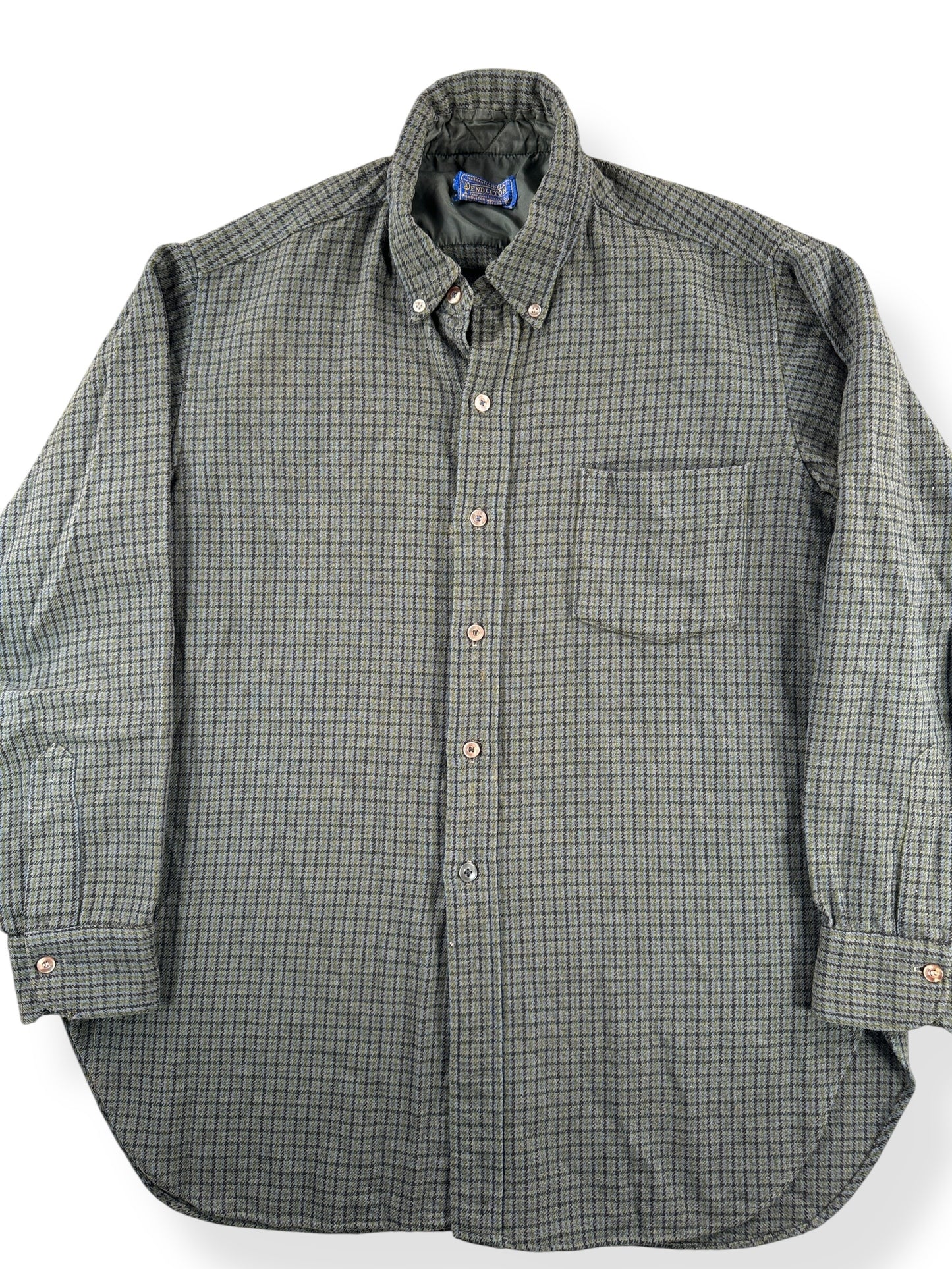 Front Close Up of Vintage 50s Era Grey Pendleton SZ L