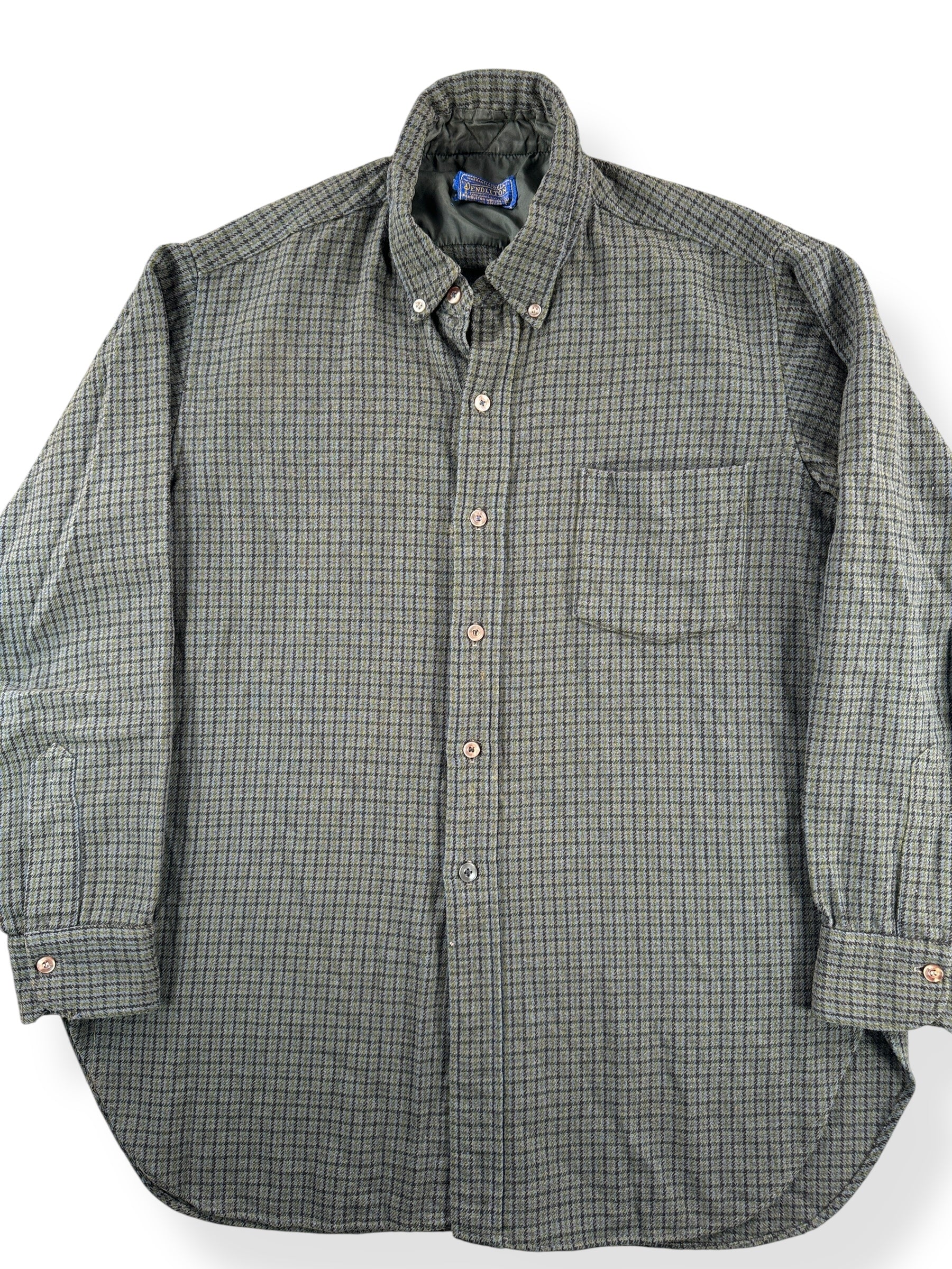 Front Close Up of Vintage 50s Era Grey Pendleton SZ L