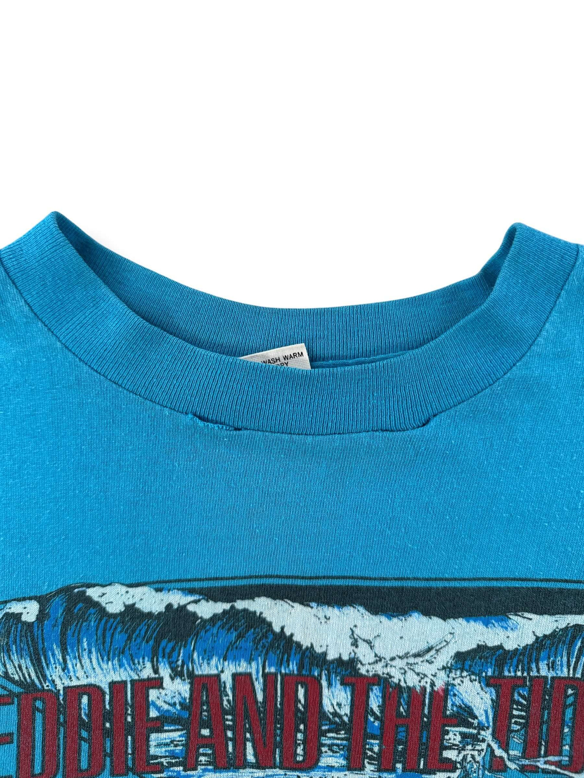 Collar on Vintage 80s Eddie and The Tide Band LS Tee SZ S