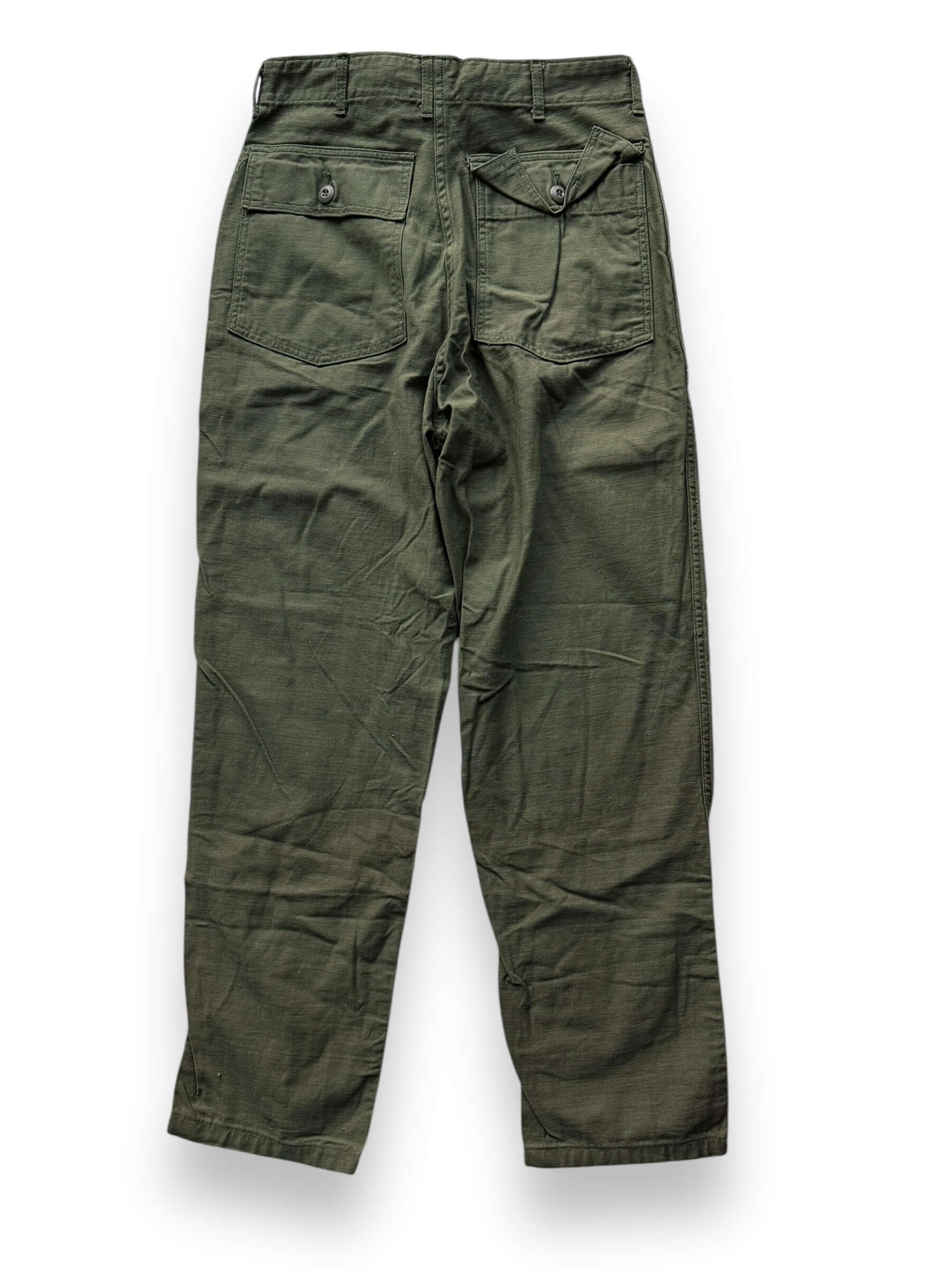 back of Crispy Vietnam Era Cotton Sateen OG-107's W30