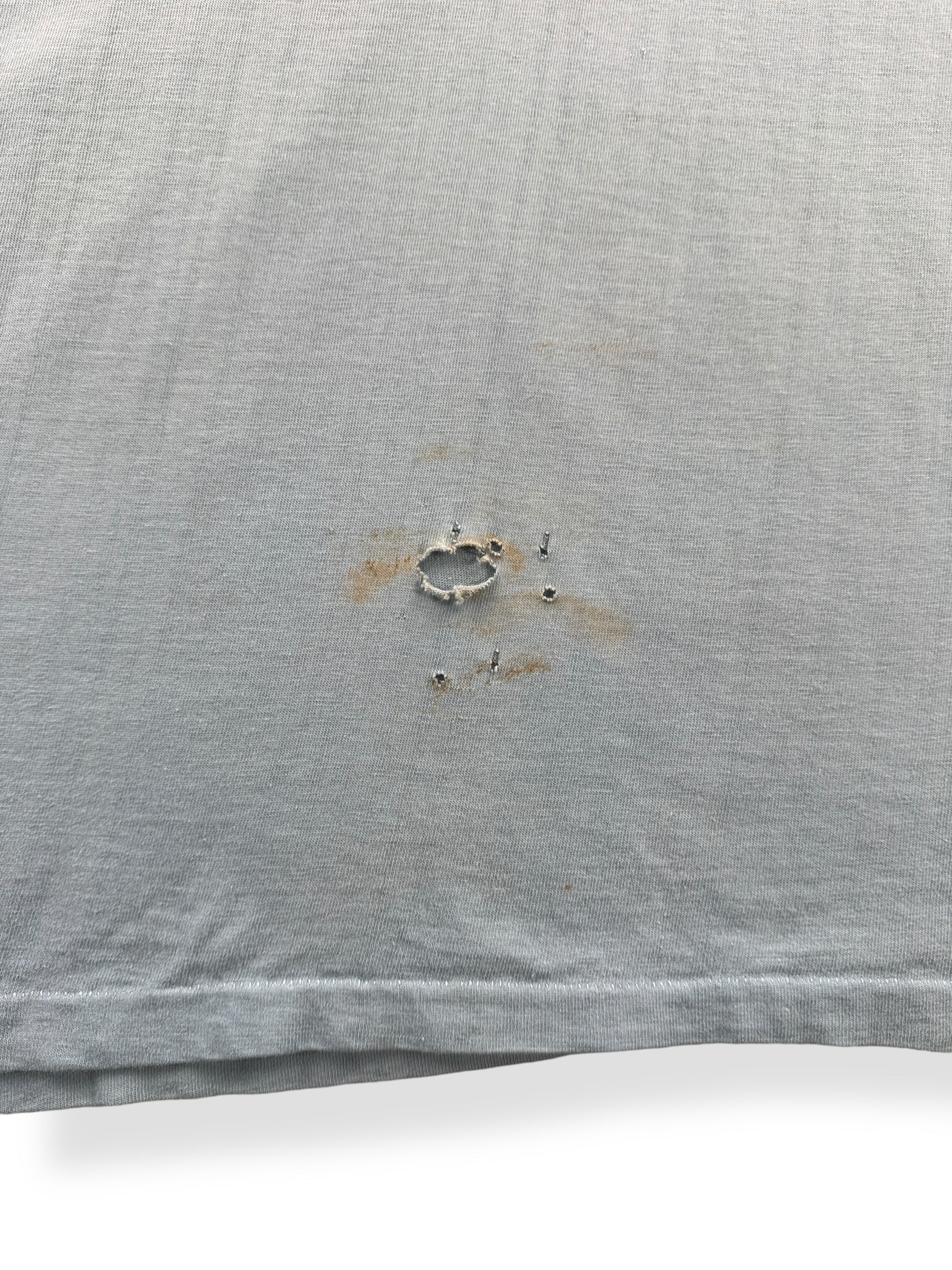 Hole on Vintage Towncraft Robin's Egg Blue Pocket Tee SZ L (Fits M)