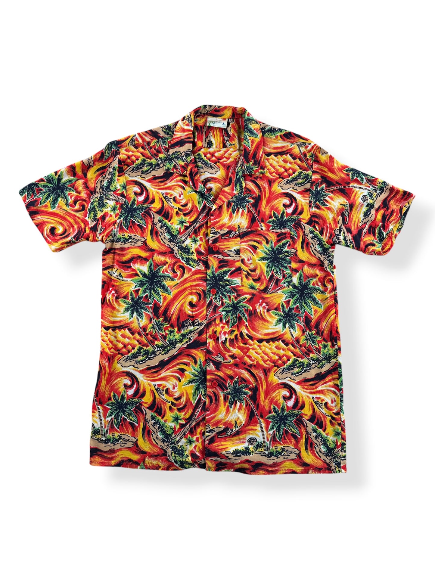 Front of Vintage Bahama Paradise Aloha Shirt SZ L (Fits S)