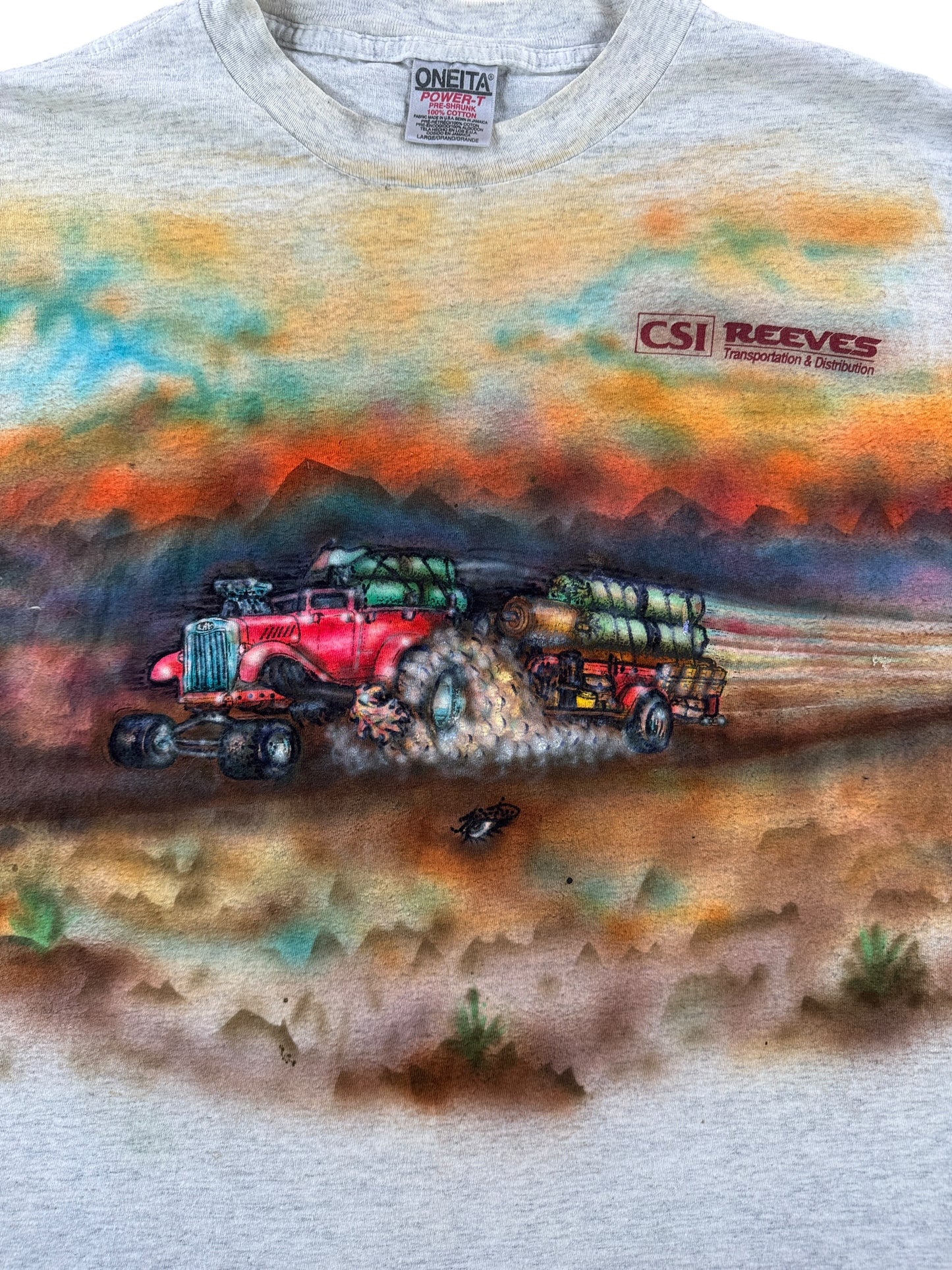 Graphic of Vintage Airbrush Tractor Tee SZ L