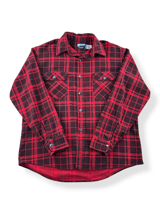 Front of Vintage 70's Fieldmaster Printed Cotton Flannel Shirt SZ L