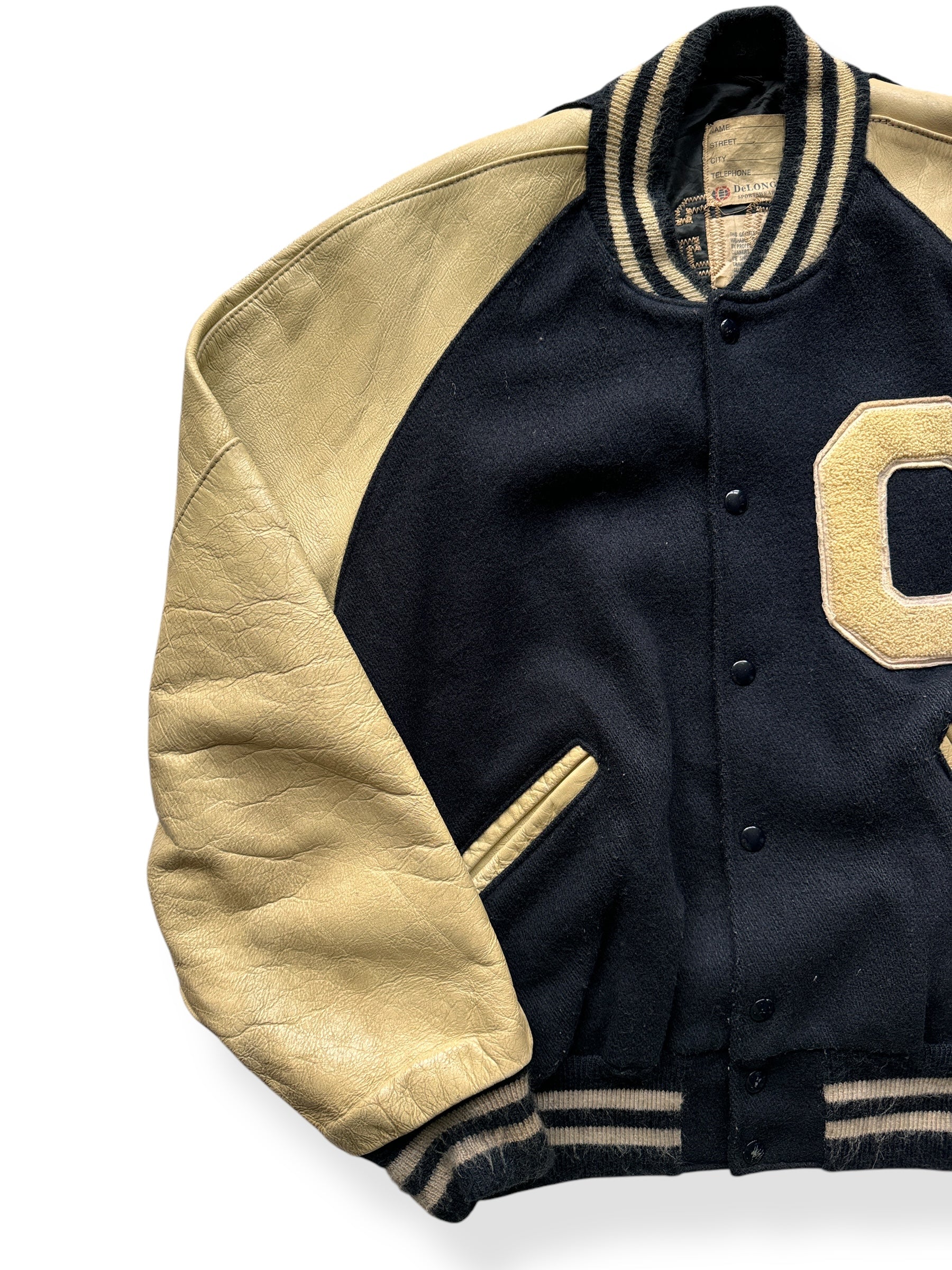 Front Right of Vintage Chargers Varsity Jacket SZ 46