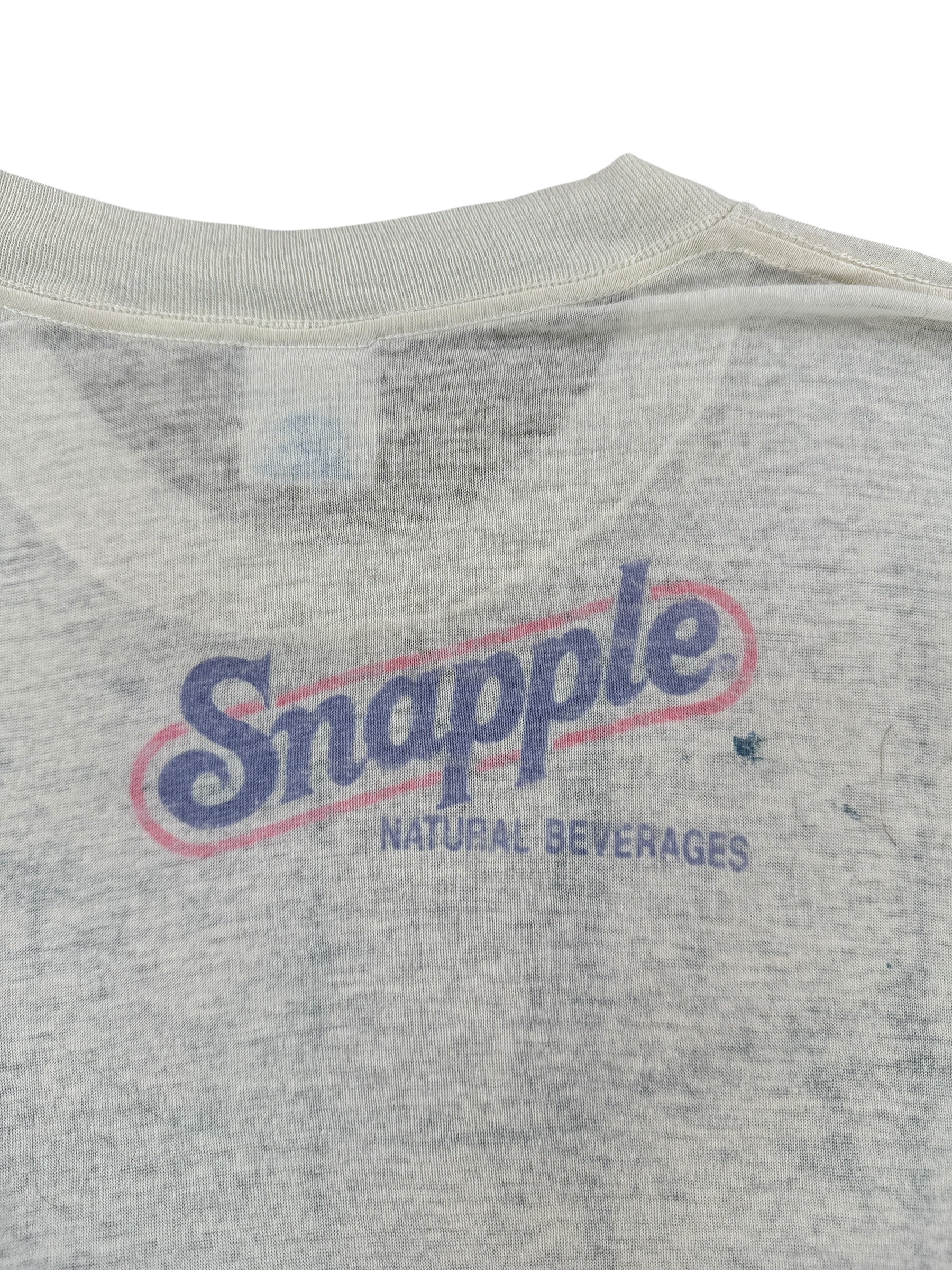 Back Graphic of Vintage Snapple AOP Paper Thin Tee SZ M