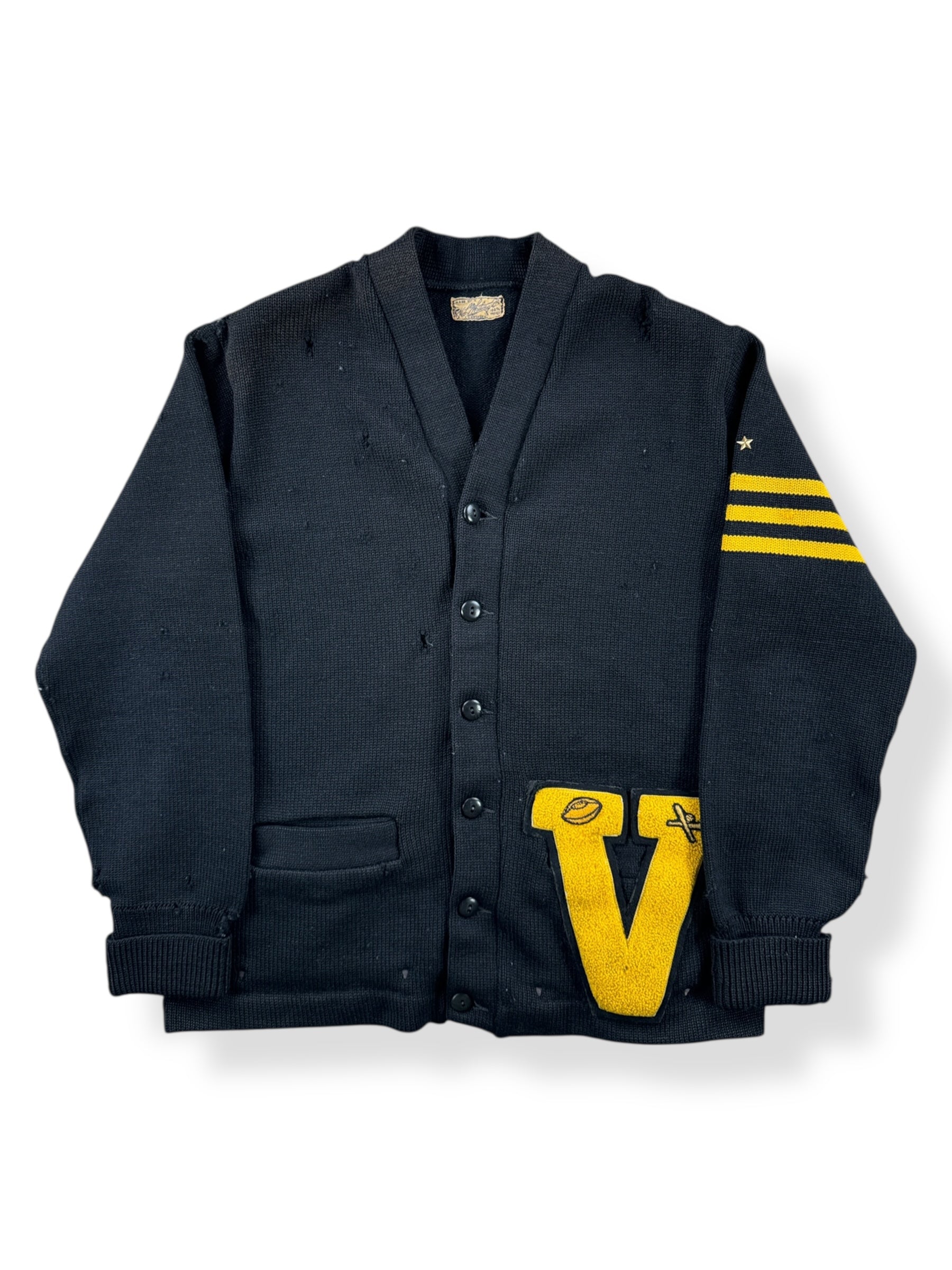 Front of Vintage Whitings Varsity Sweater SZ M AS IS