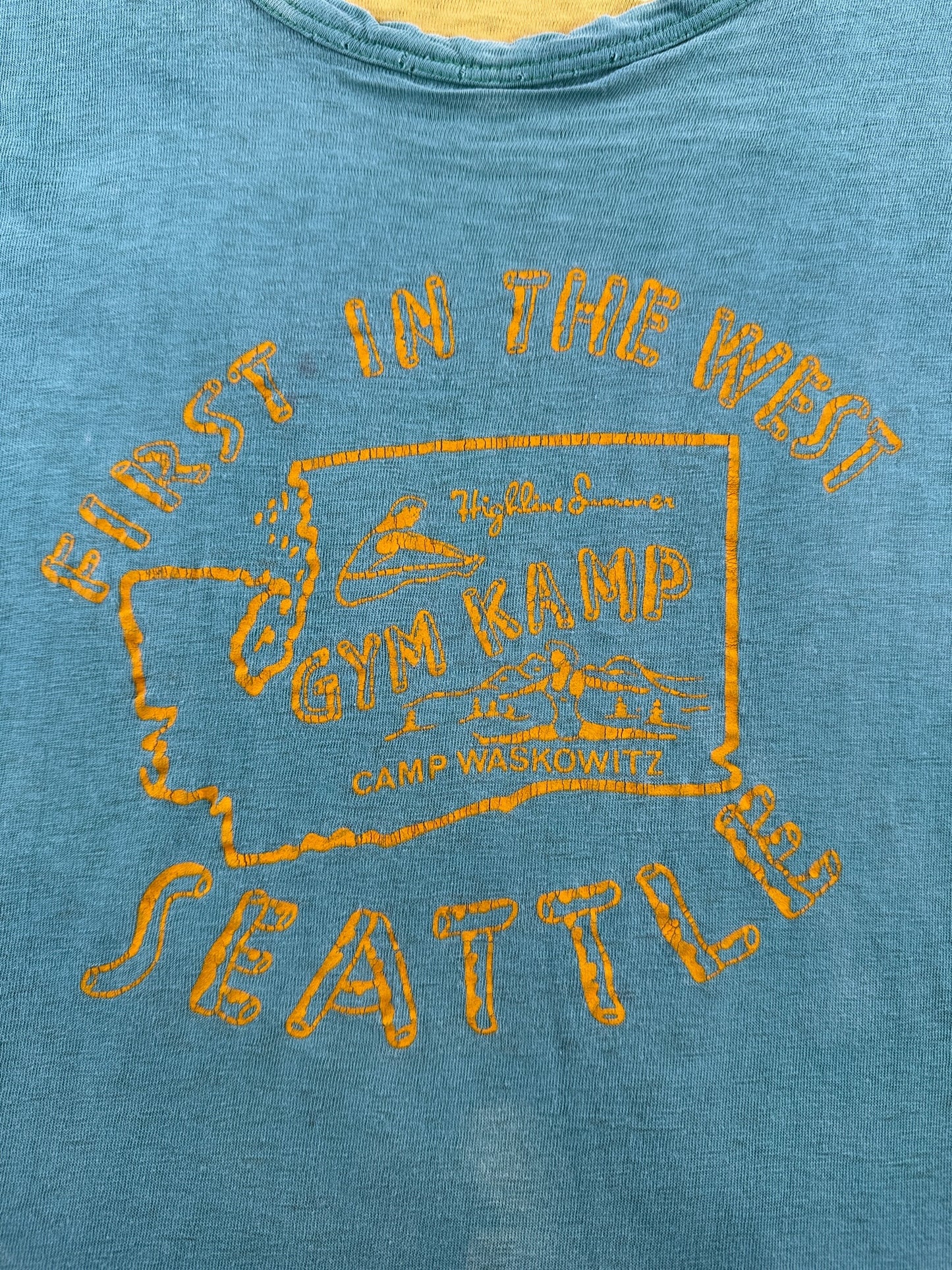 Graphic of Vintage 60s Reversible Faded Seattle Summer Camp Tee SZ L