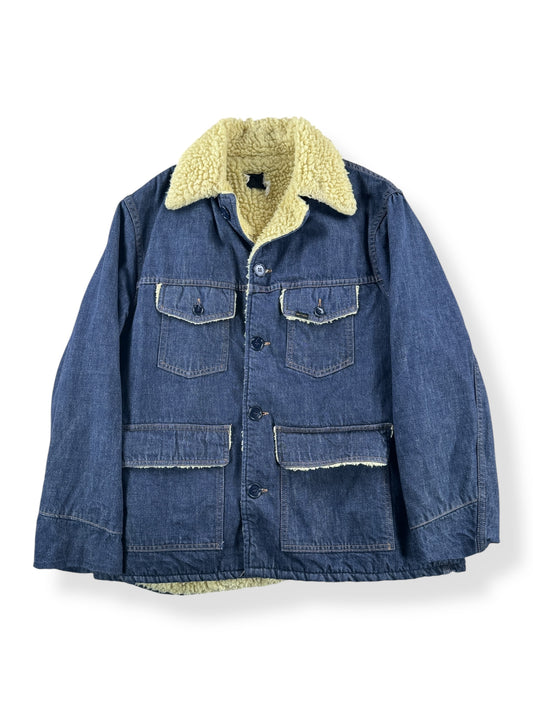Front of Vintage Roebucks Sherpa Denim Coat SZ XL