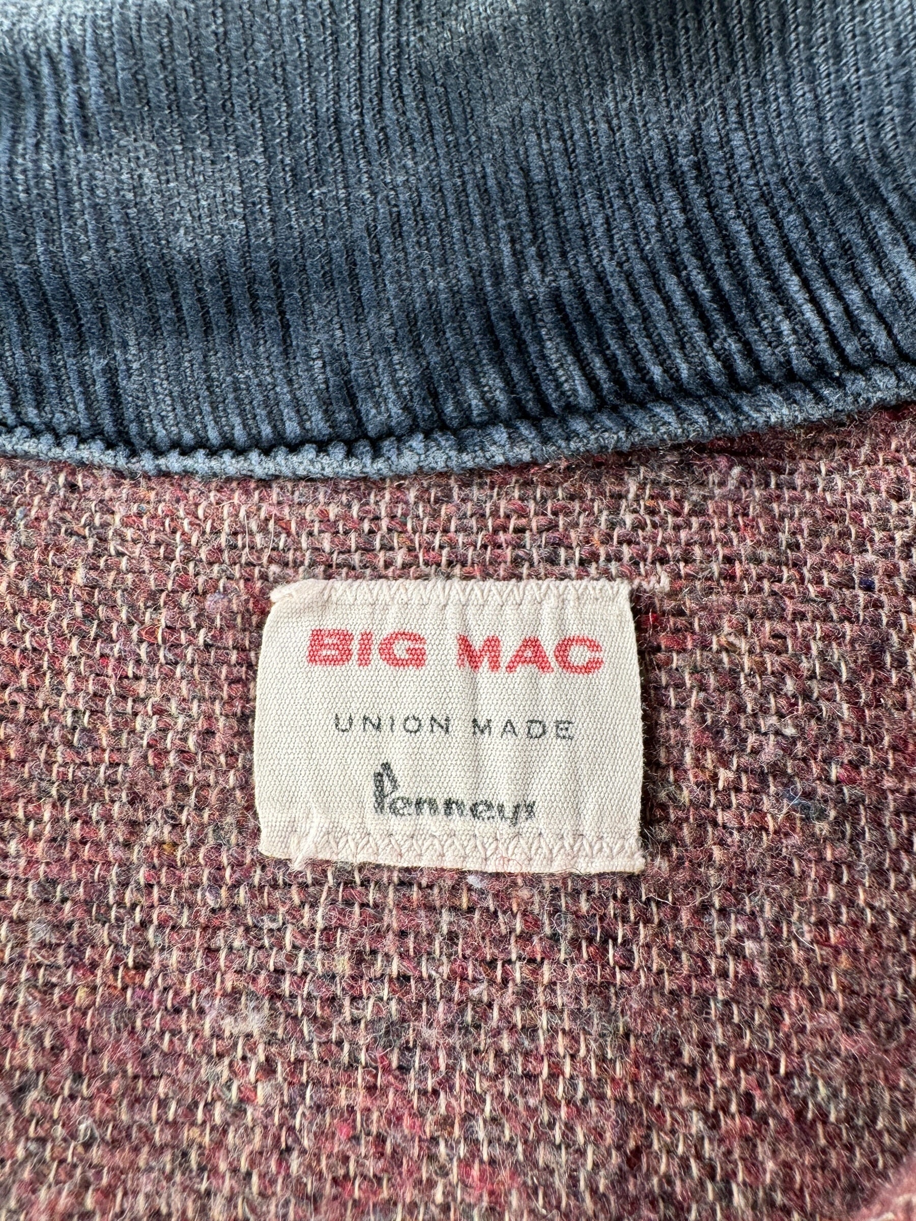 Label on Vintage 1960s Big Mac Chore Jacket SZ L