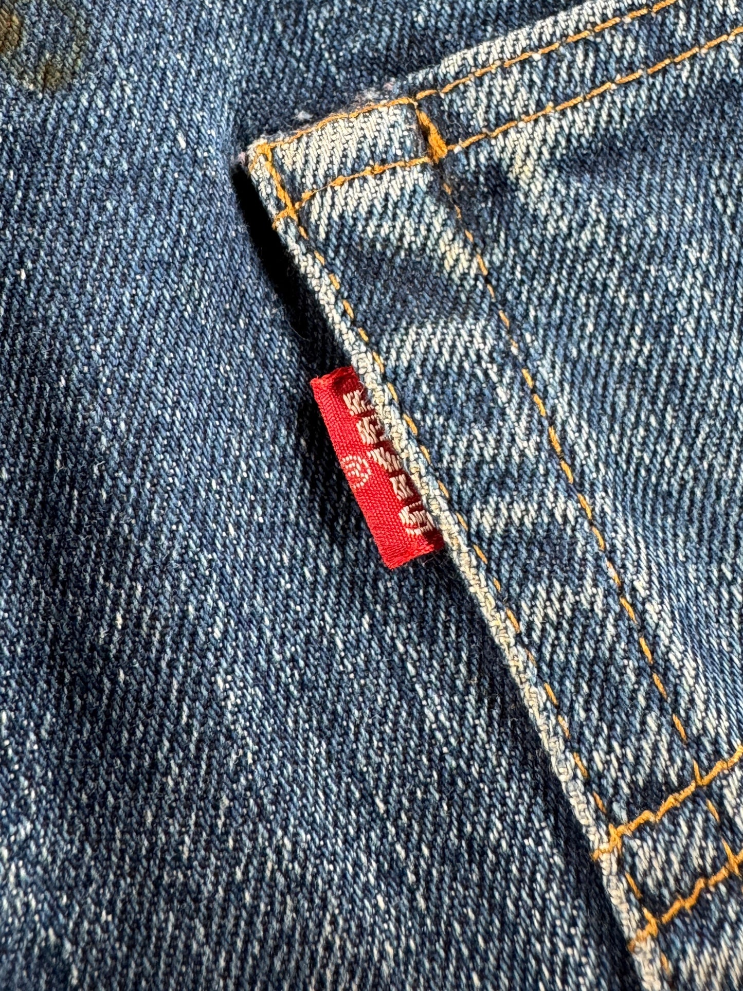 Levi's Small E Tab on Vintage Dark Levis 501 Redline Cutoff Shorts W 26