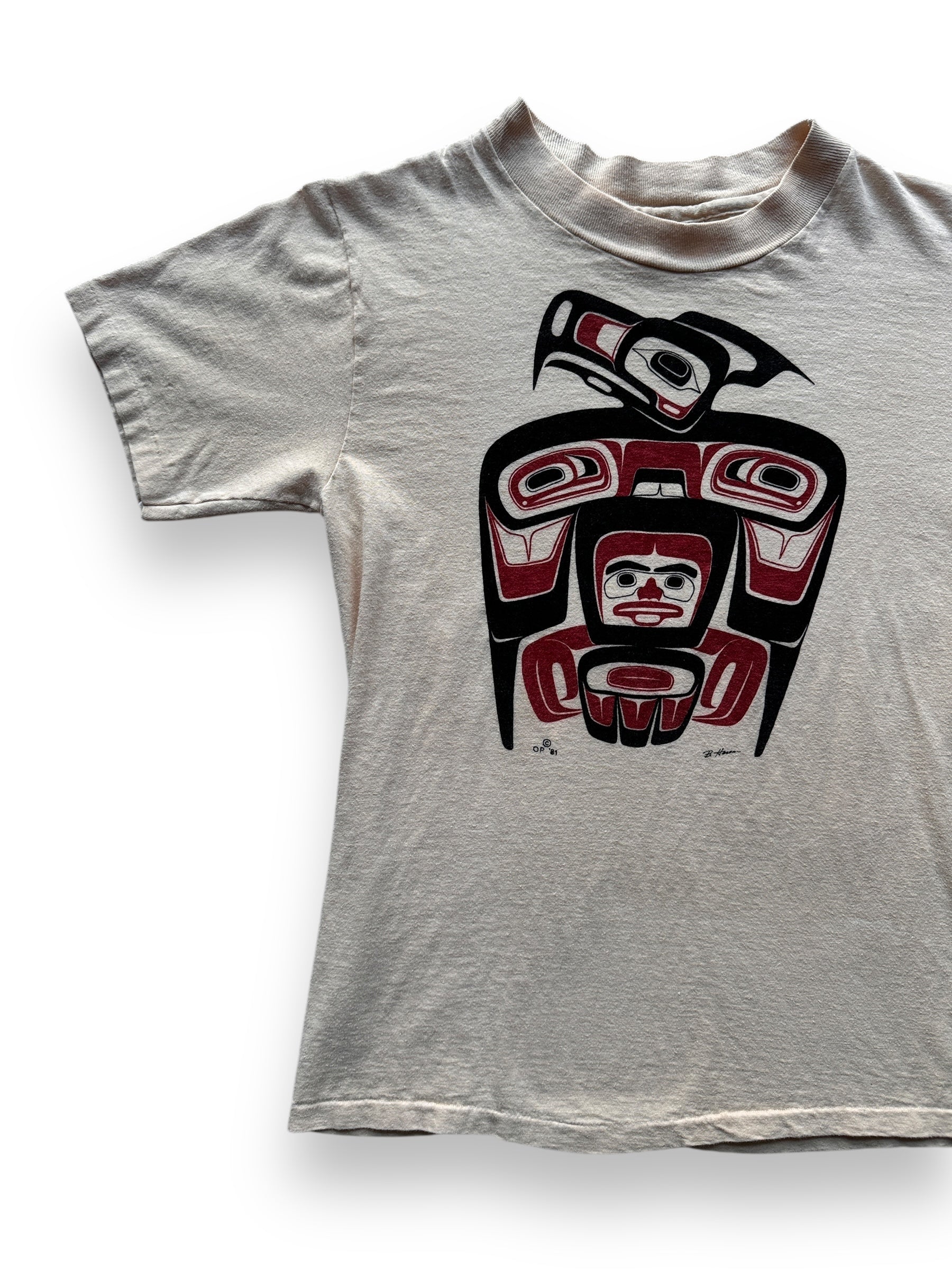 front right of Vintage Coast Salish Art Tee SZ M