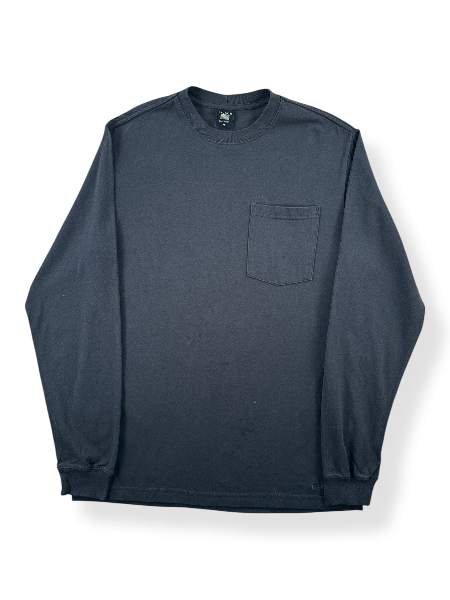 Front of Filson Long Sleeve Black Tee SZ M