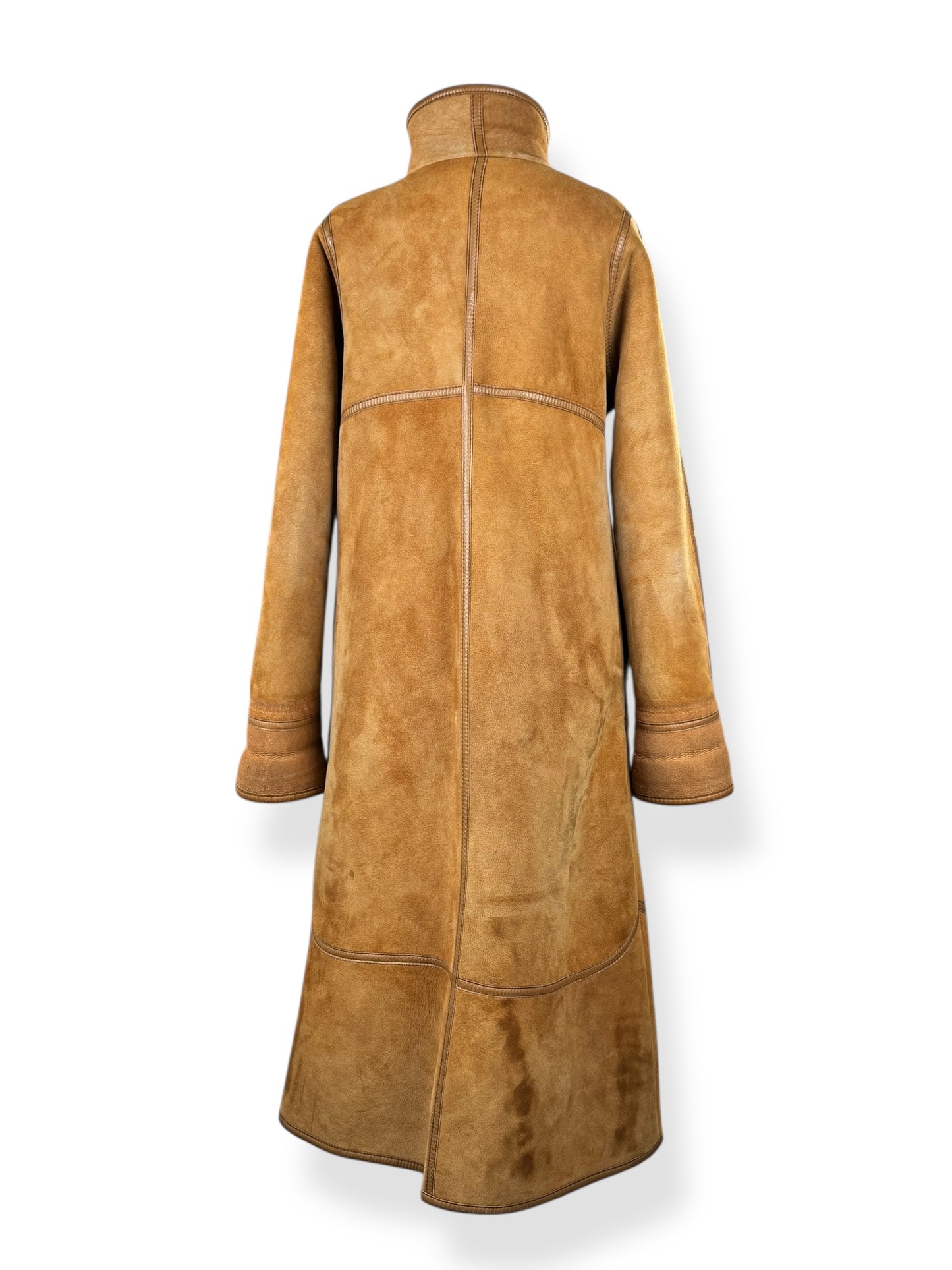 Back of 1970s Aleksander Suede Shearling Coat M