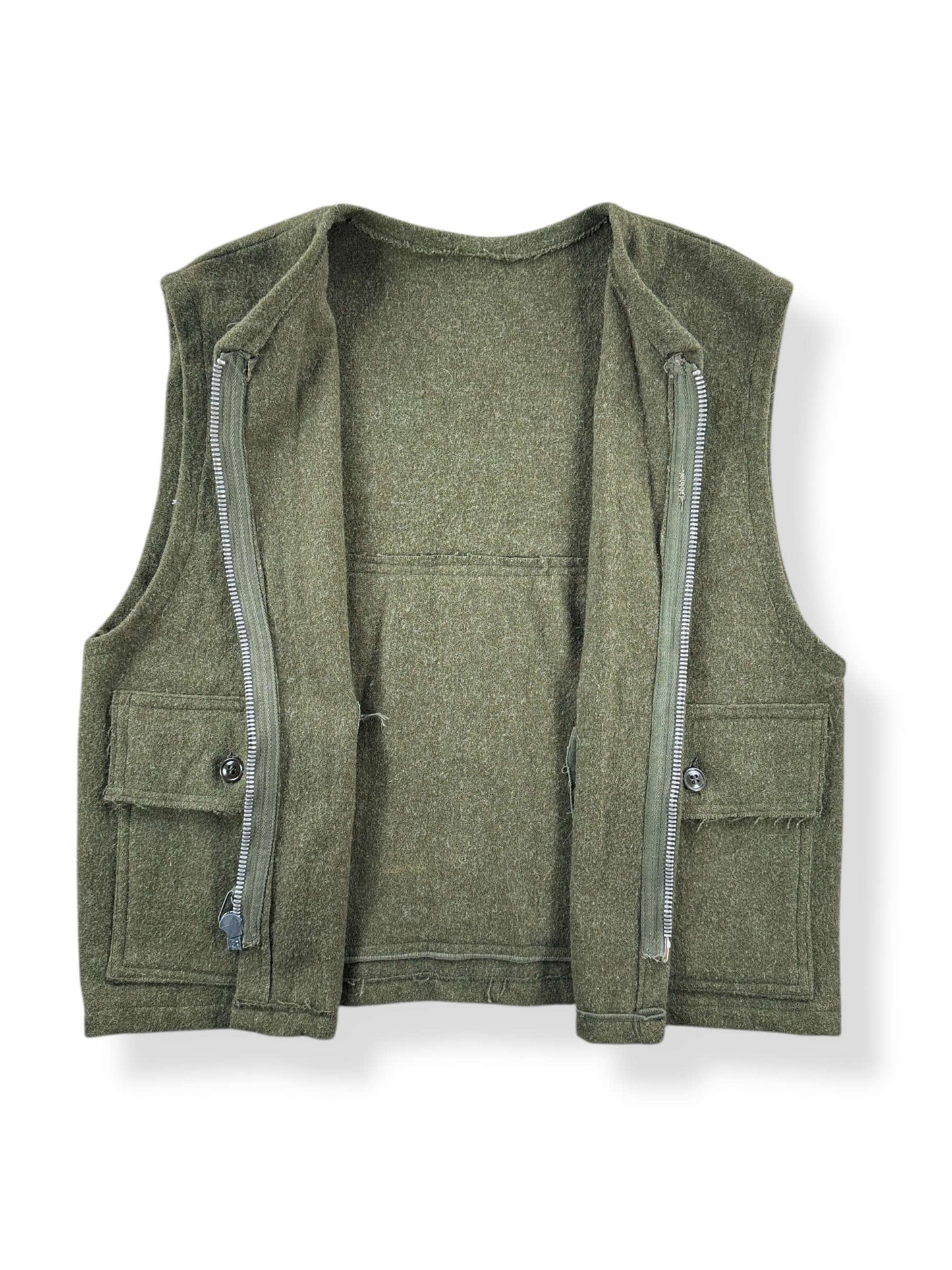 Inside of Vintage Handmade Mackinaw Wool Zip Up Vest SZ L
