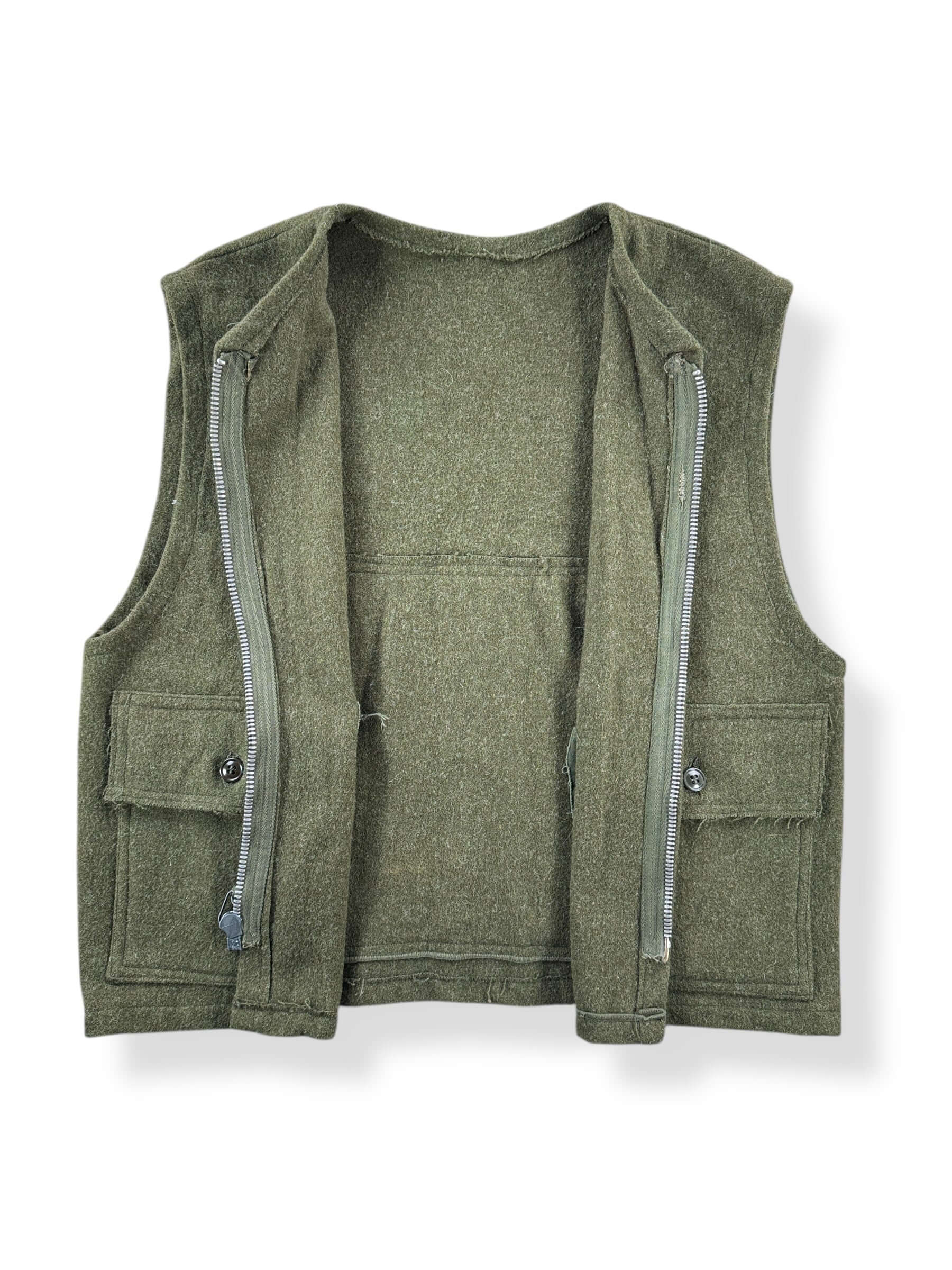 Inside of Vintage Handmade Mackinaw Wool Zip Up Vest SZ L