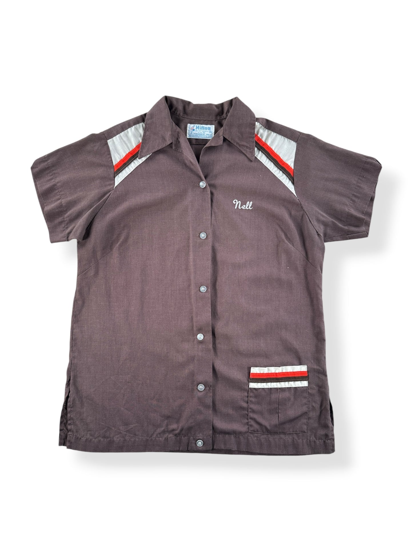 Front of Vintage Easy Rollers Hilton Bowling Shirt SZ 34