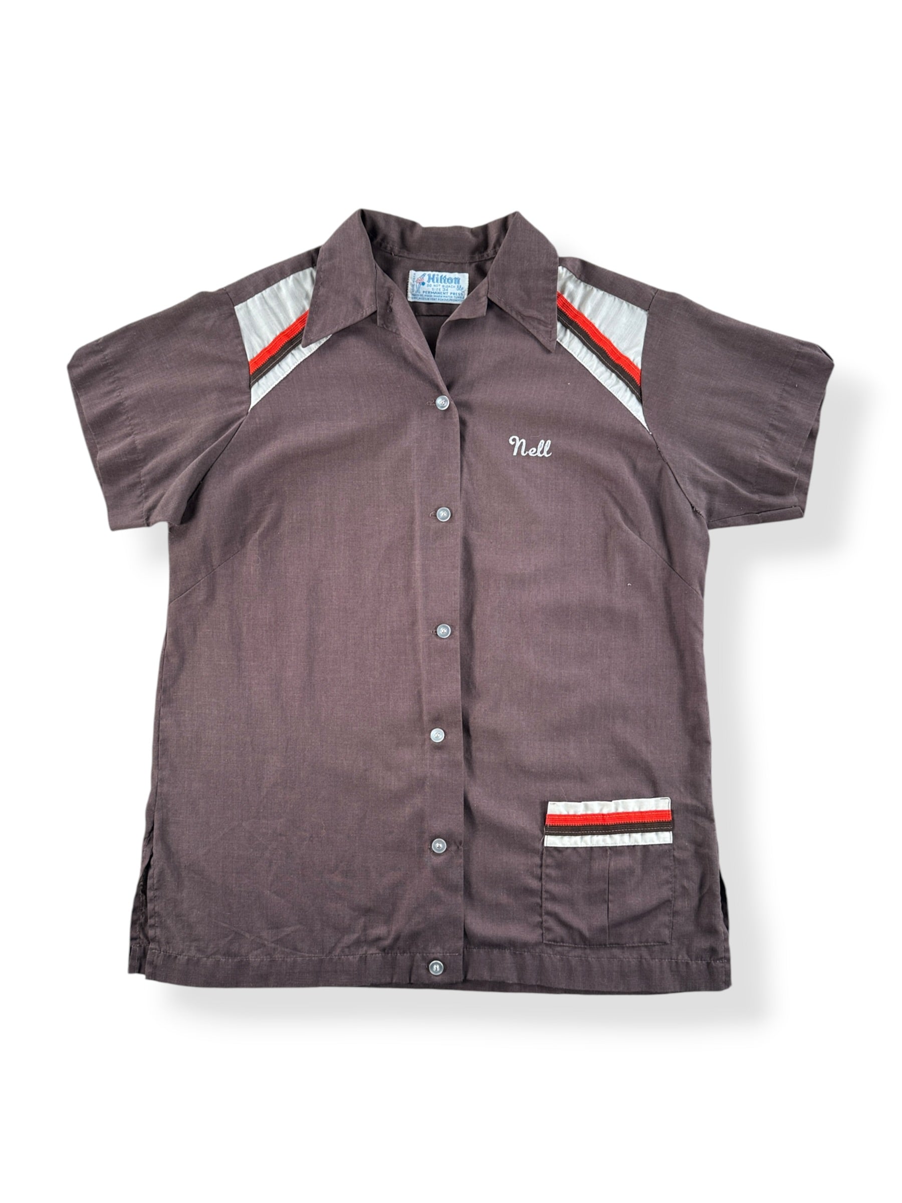 Front of Vintage Easy Rollers Hilton Bowling Shirt SZ 34