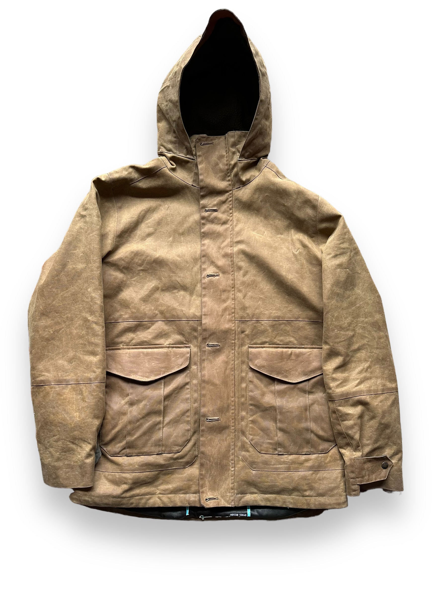 Front View of Filson X Burton Sentry Snowboarding Jacket SZ L |  Barn Owl Vintage Goods | Filson Workwear Seattle