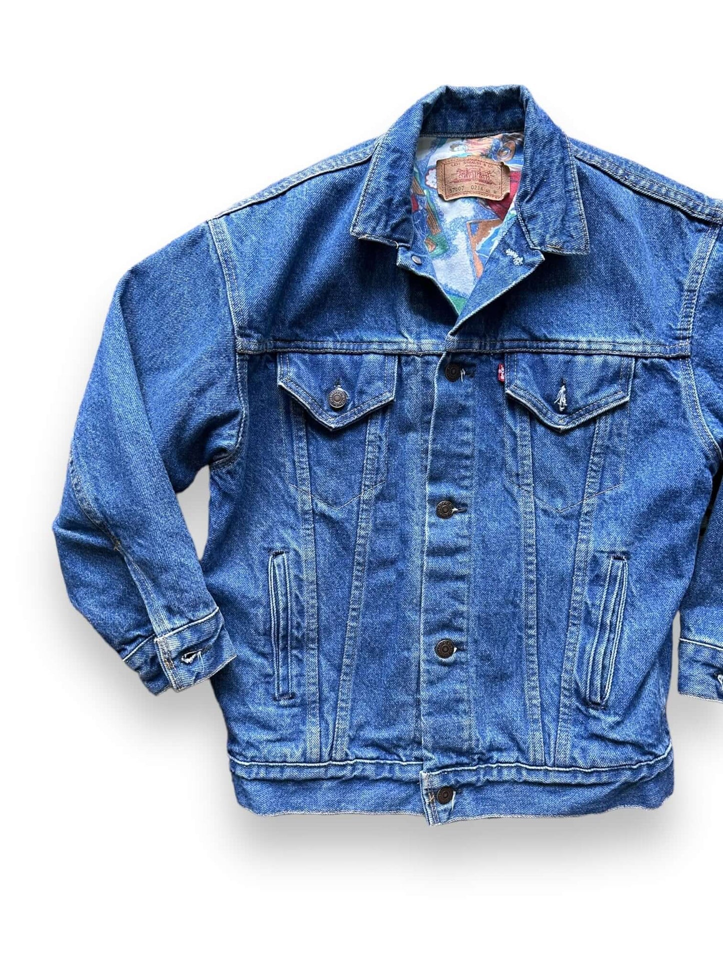 Front RIght View of Vintage Lined Levis Denim Jacket SZ M | Vintage Denim Seattle