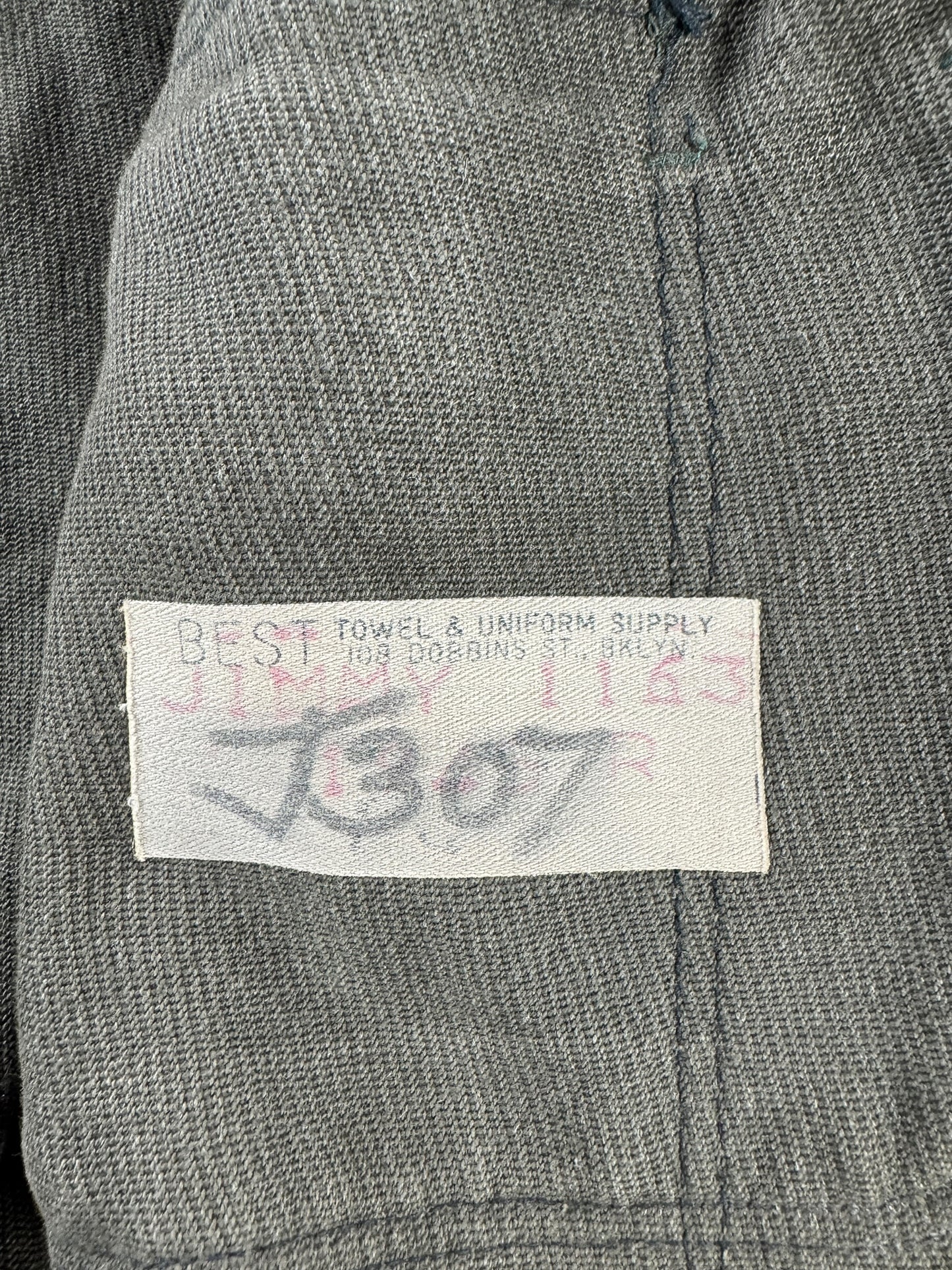 Label on Vintage Shell Service Station Jacket SZ 38