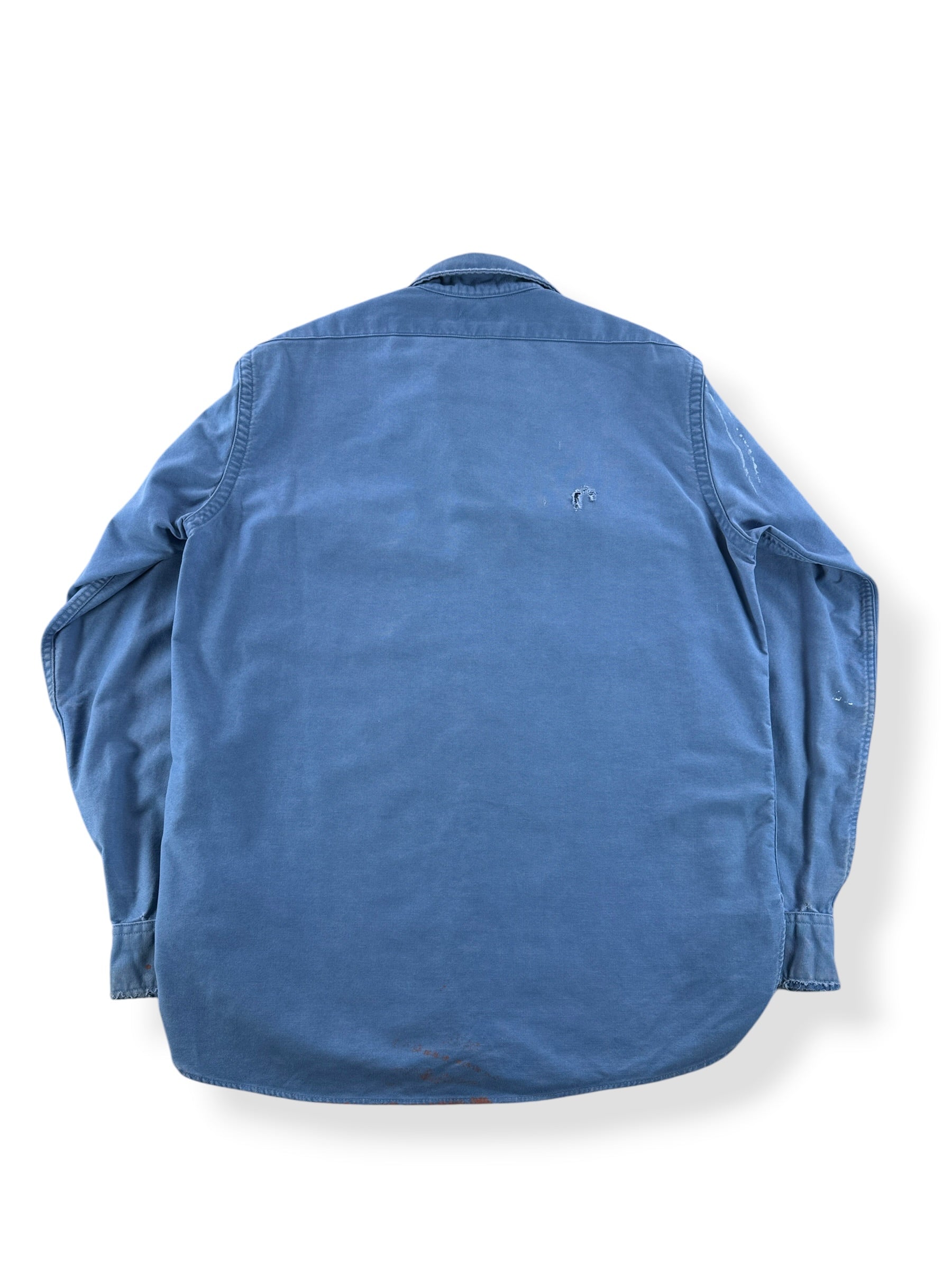Back of Vintage LL Bean Chamois Painters Shirt SZ 15 1/2 (Fits M)