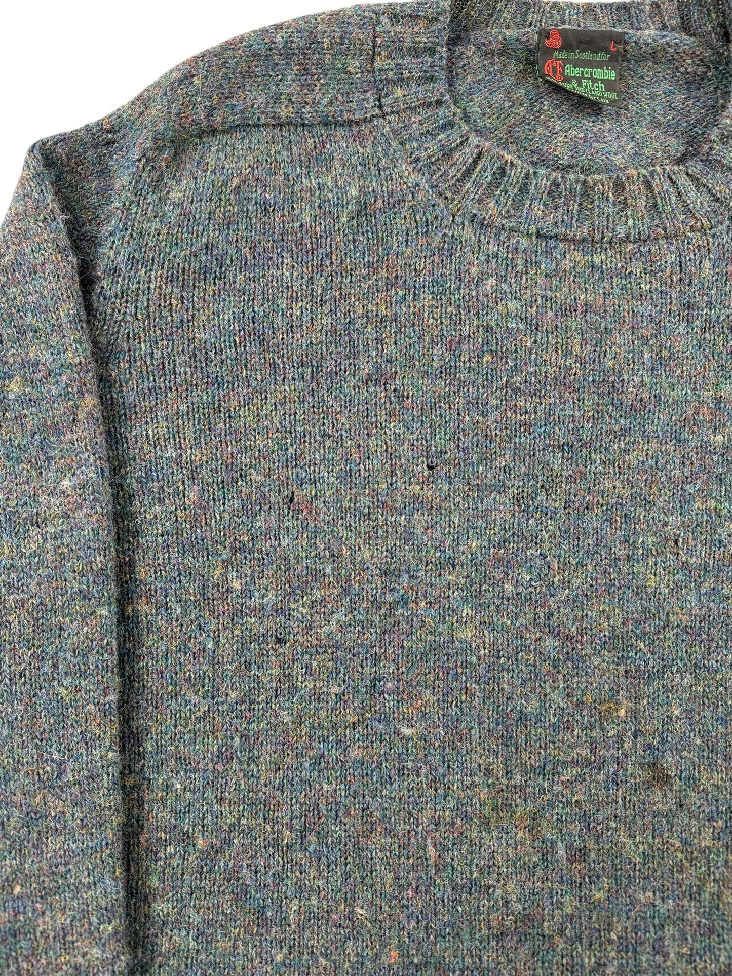 Hole on Vintage Abercrombie & Fitch Scottish Wool Sweater SZ L