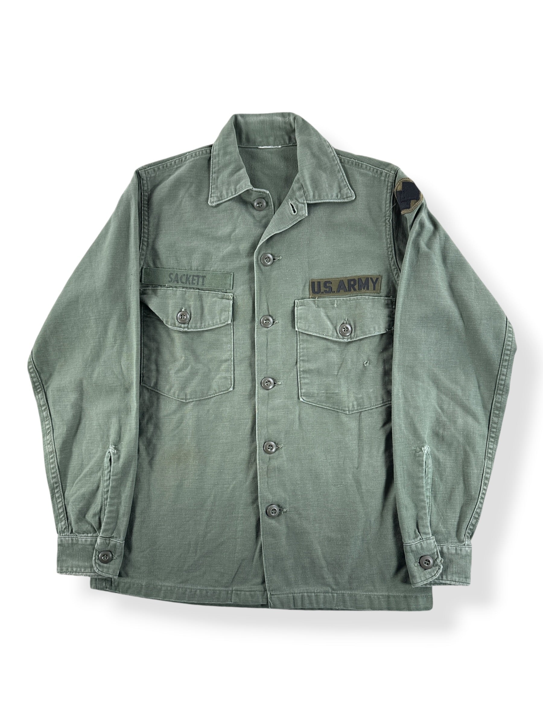 Front of Vintage Vietnam Era OG-107 Shirt SZ S