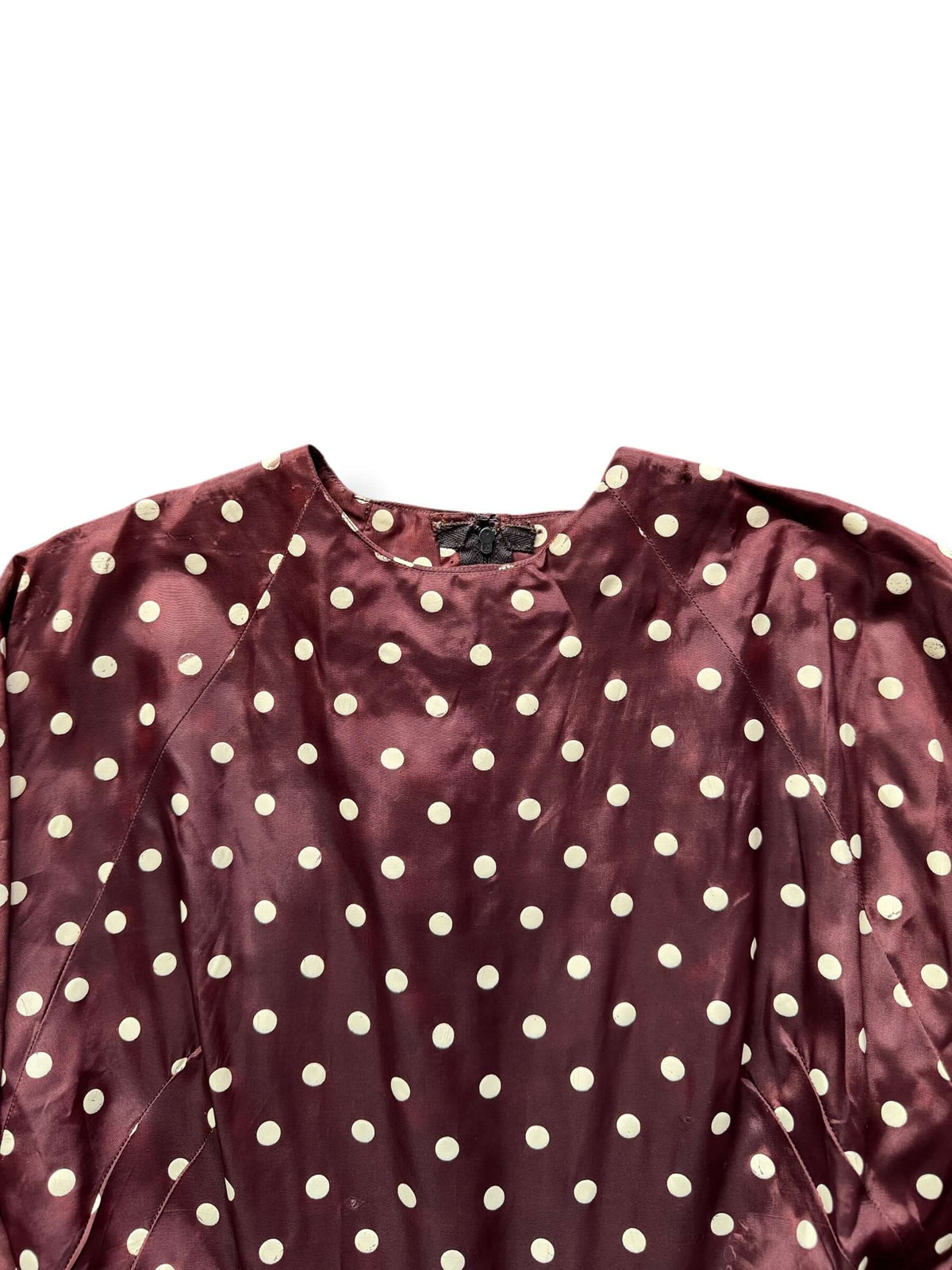 Neckline of Vintage Polka Dot Dress
