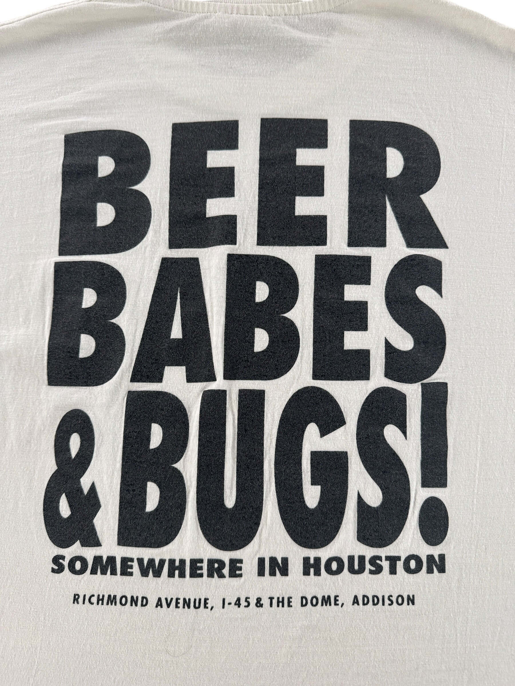 Back Graphic of Vintage Joe's Crab Shack Beer Babes and Bugs Tee SZ XL (Fits M/L)
