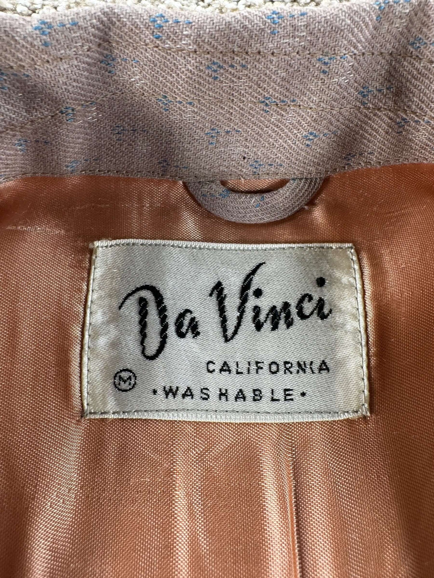 Label on Vintage Da Vinci Gabardine Loop Collar SZ M