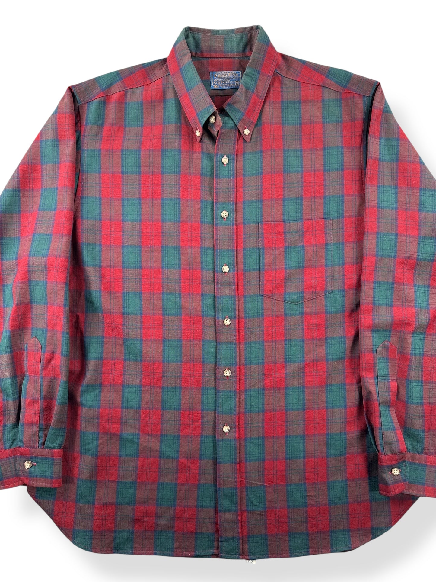 Front Close Up of Vintage Sir Pendleton Shirt SZ XL