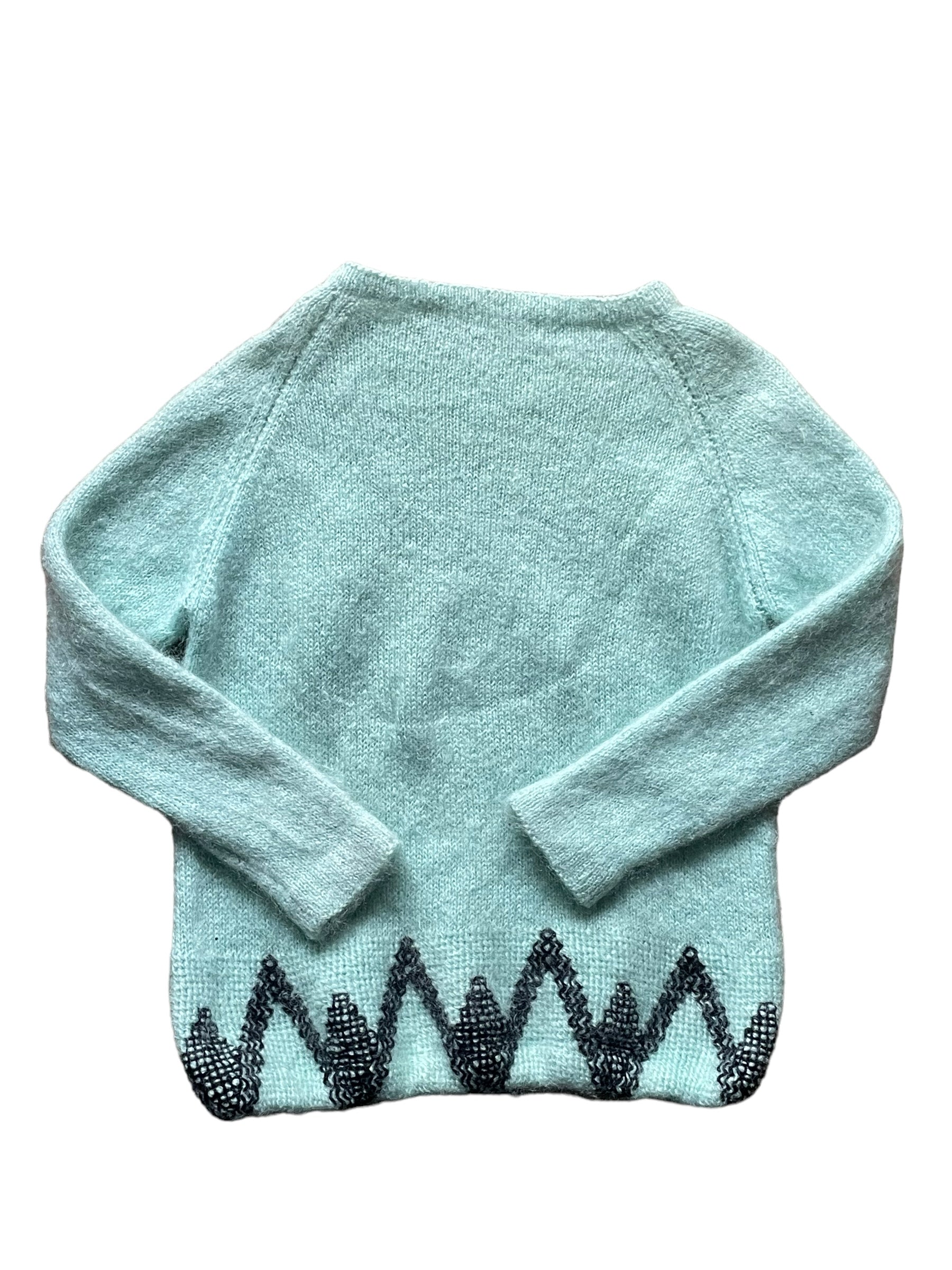 Full back view of Vintage Mint Mohair Sweater SZ L | Seattle Ladies Vintage Sweaters | Barn Owl Vintage