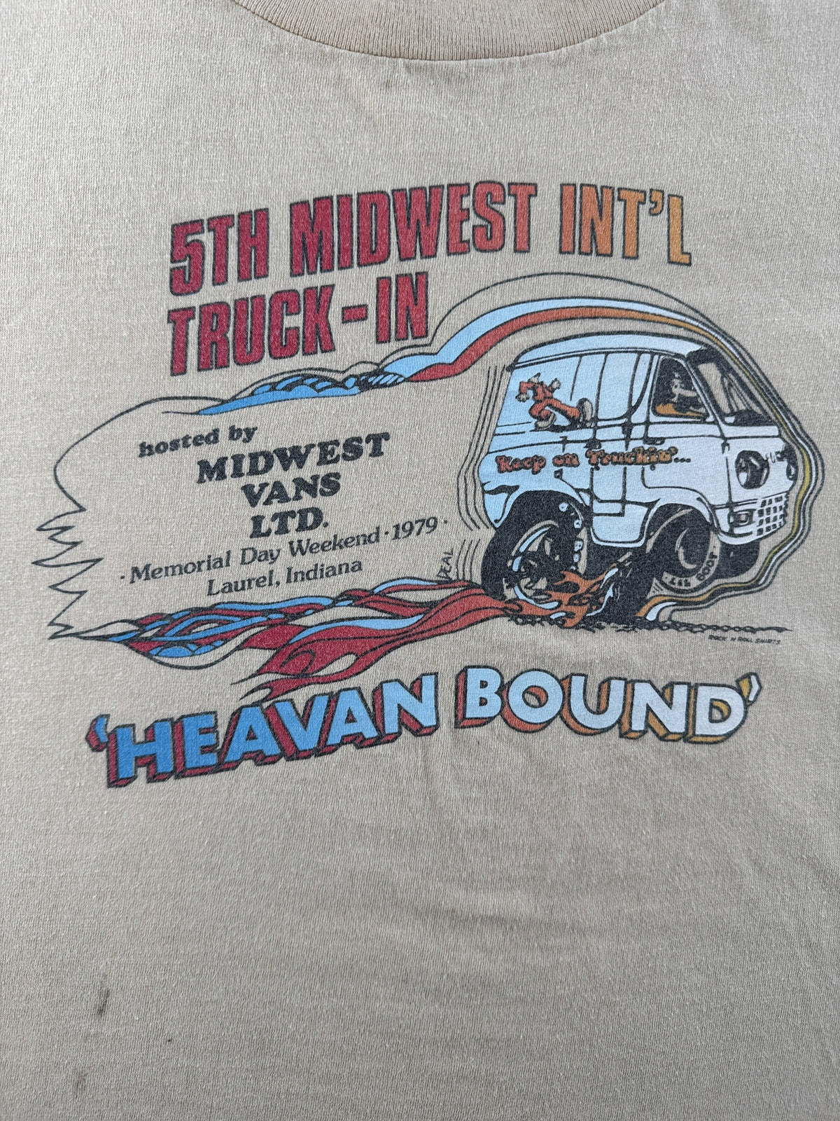 Front graphic on Vintage 79’ Keep On Truckin’ Truck/Van Tee SZ L