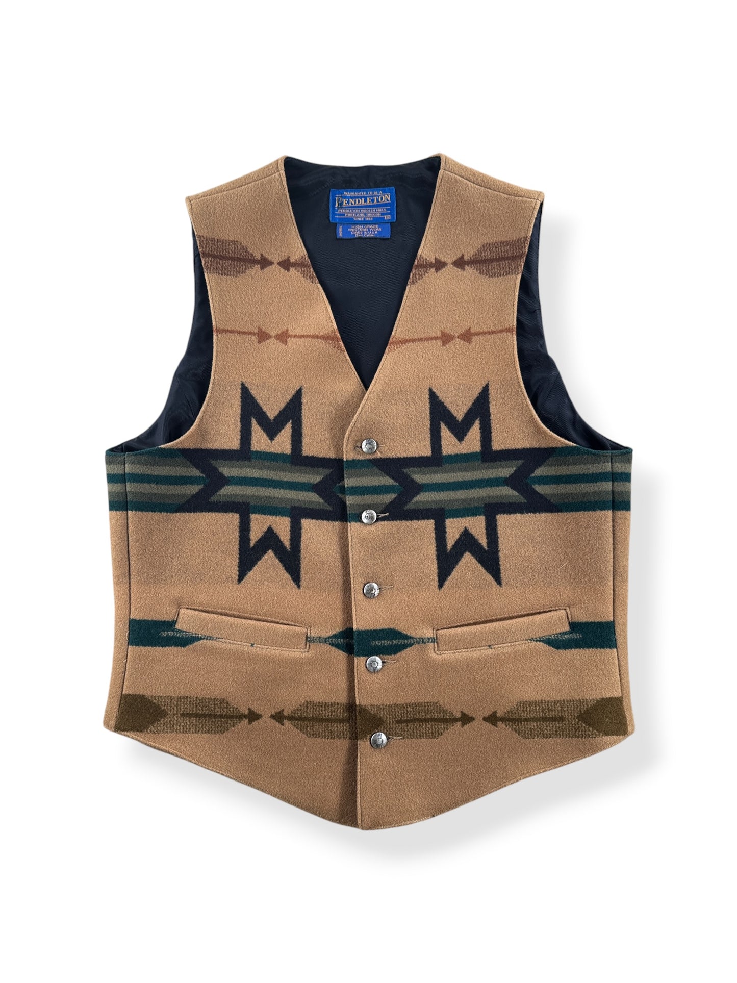 Front of Vintage Pendleton Western Wear Southwestern Vest SZ S