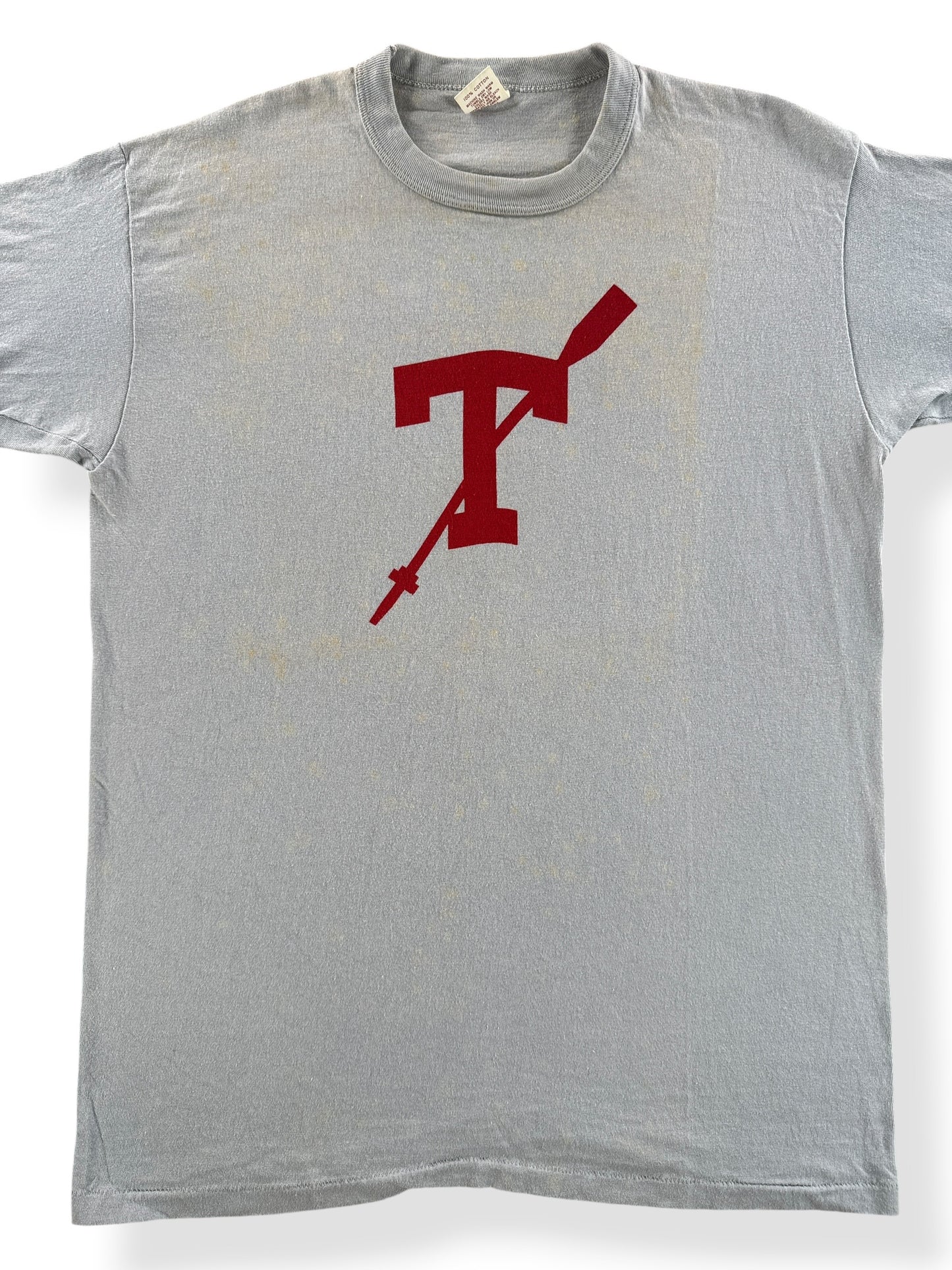 Front Close Up of Vintage Temple Crew Tee SZ XL (Fits M)