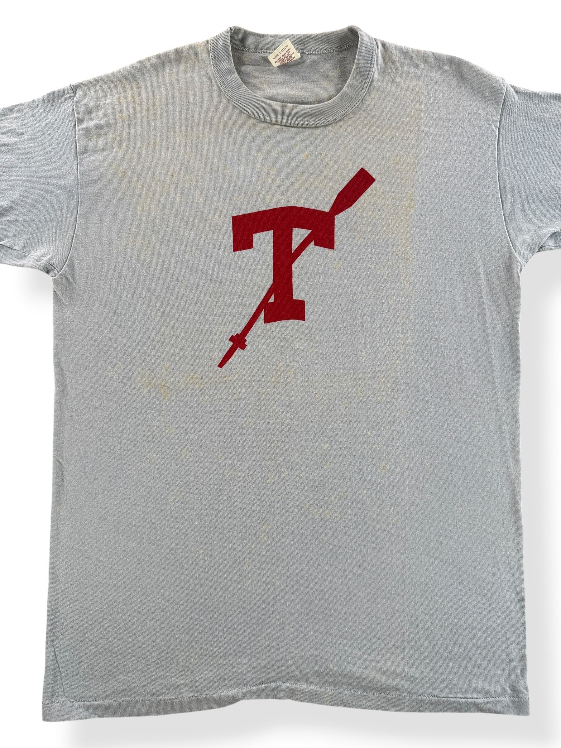 Front Close Up of Vintage Temple Crew Tee SZ XL (Fits M)