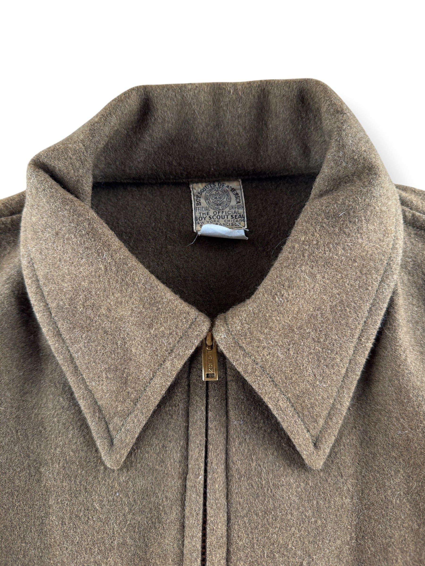 Collar on Vintage NOS 40s Boy Scout Wool Jacket SZ 36