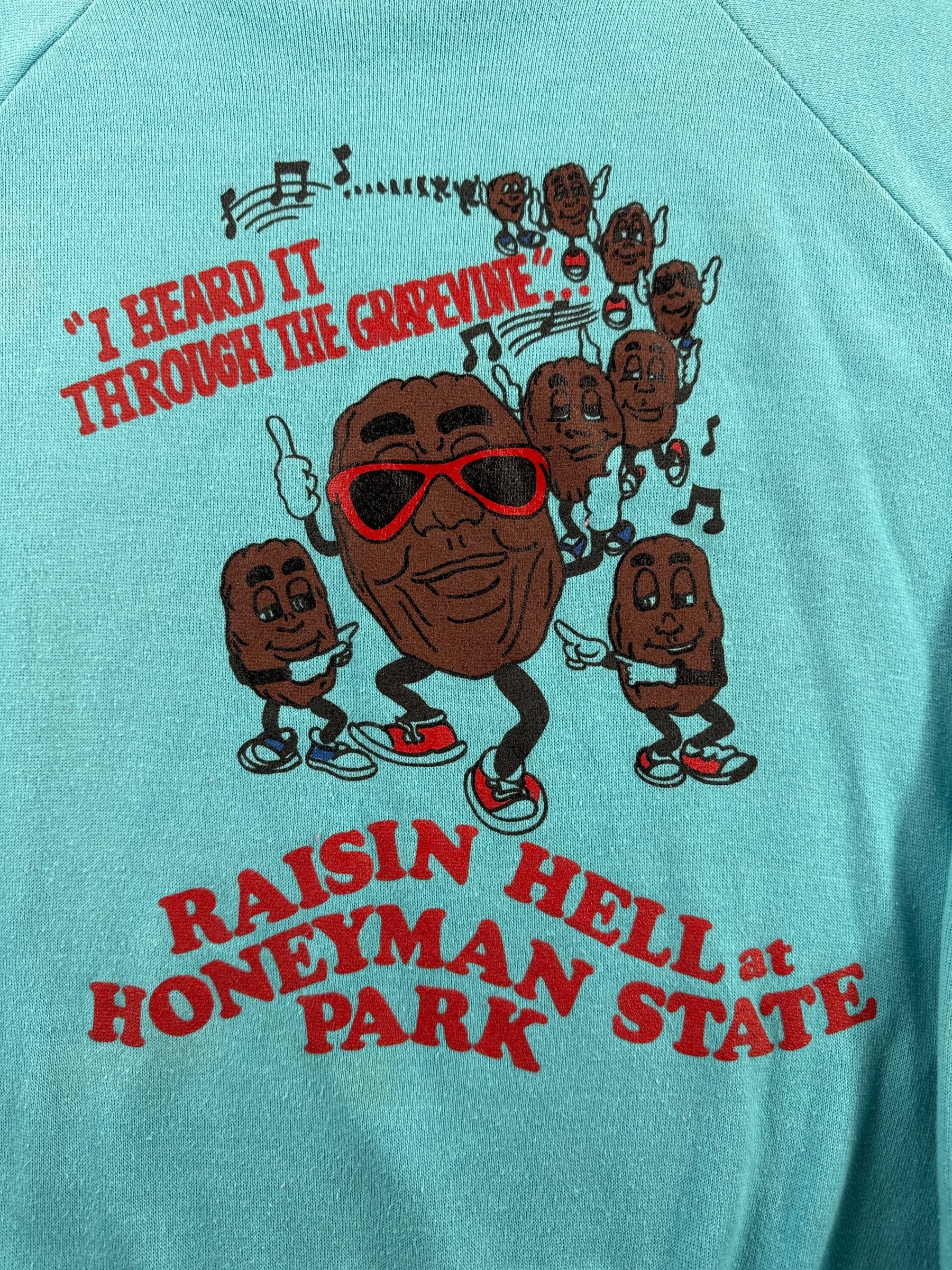 Graphic of Vintage Raisin Hell Crewneck SZ L (Fits M)