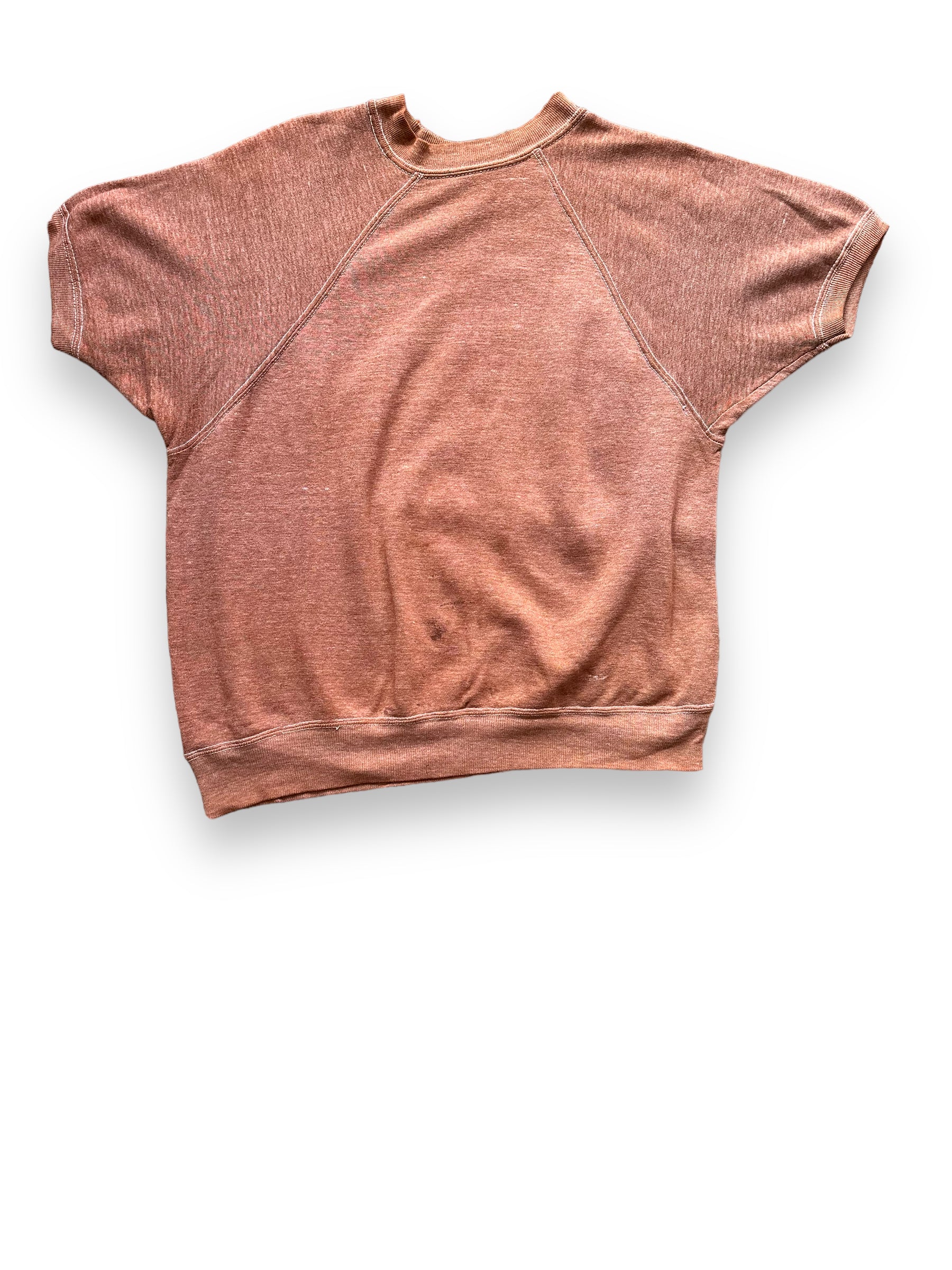 Front View of Vintage Brown Short Sleeve Crewneck Sweatshirt SZ M | Barn Owl Vintage Clothing | Seattle Vintage Sweatshirts