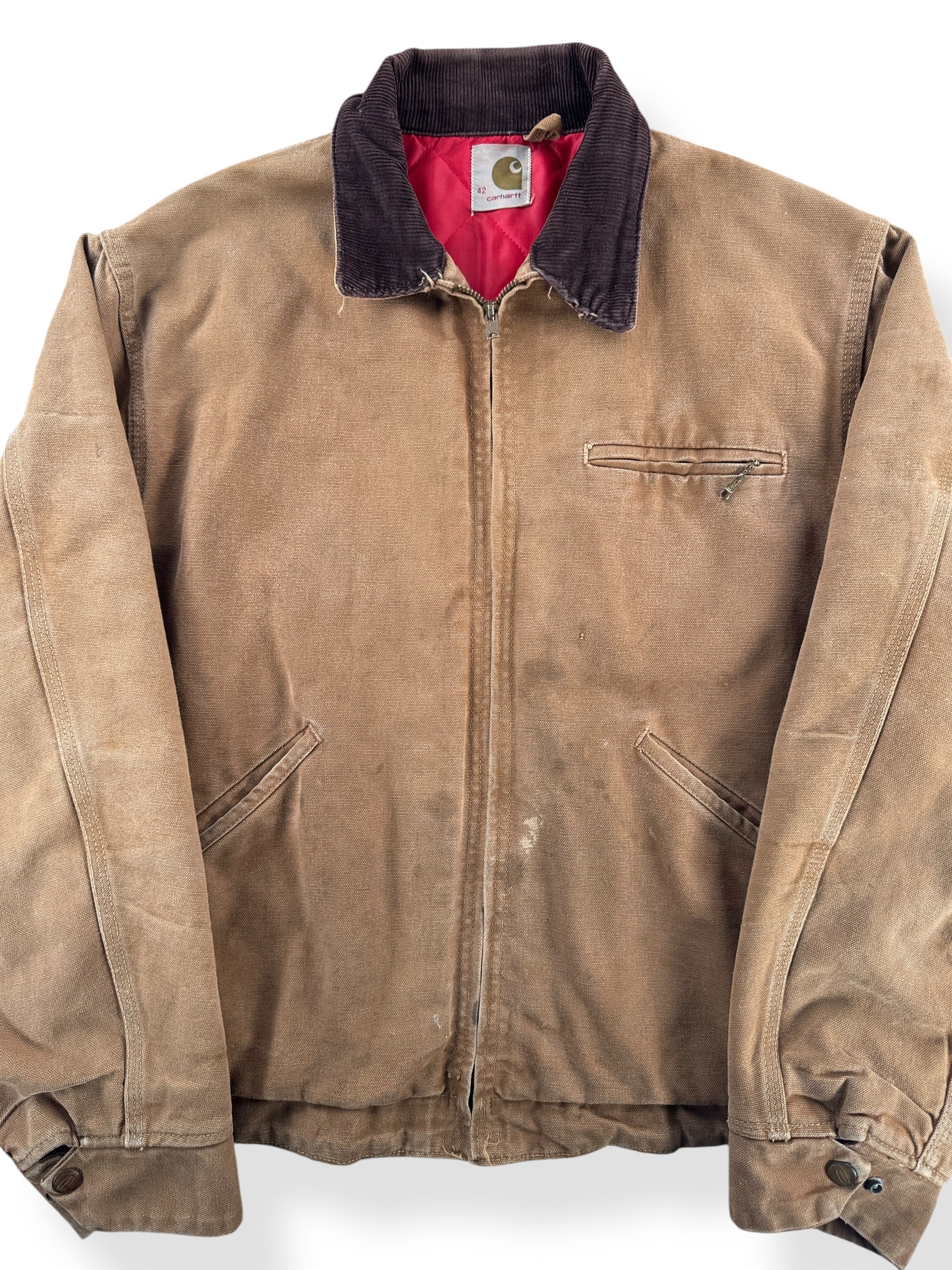 Front Close Up of Vintage 70s Carhartt Detroit Jacket SZ 42